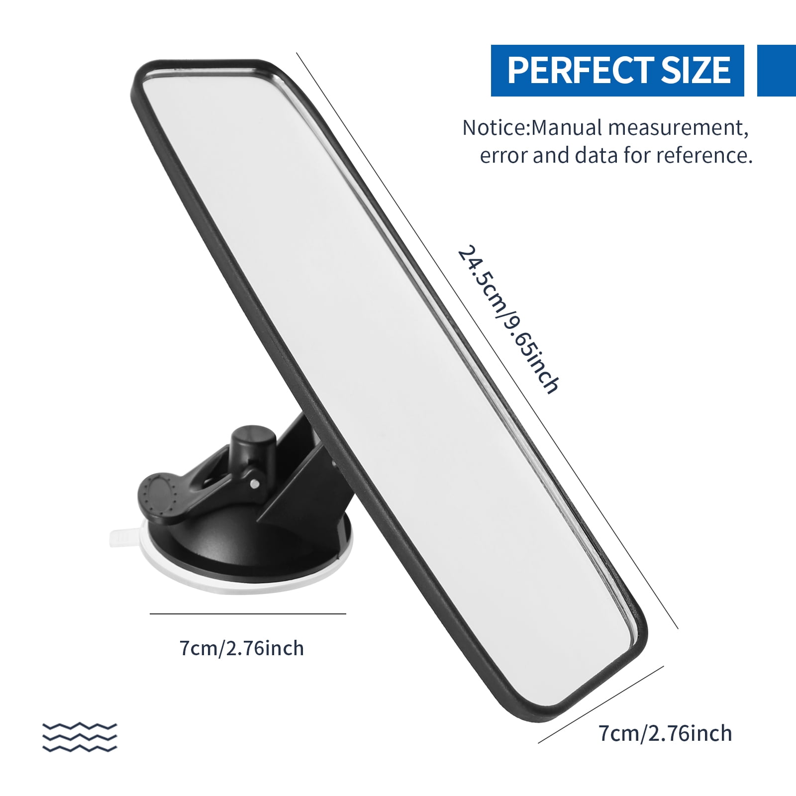 Anxingo Interior Rear View Mirror, Adjustable Wide Angle Blind Spot Mirror for Cars Trucks and SUVs (9.64 in x 2.6 in, White) 7k4cx
