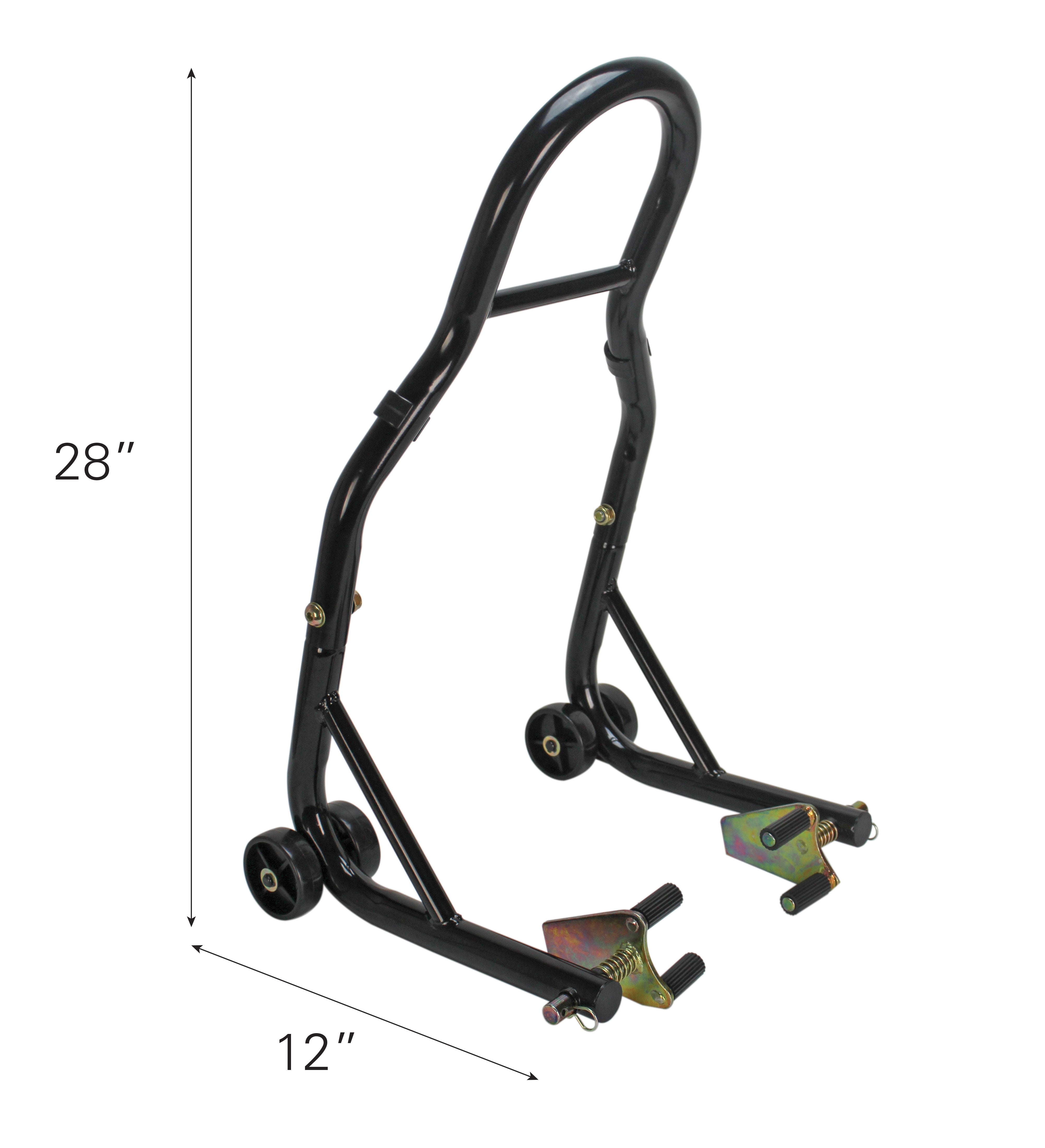 Extreme Max Sport Bike Motorcycle Front and Rear Spool-Style Lift Stand Set (Black, 13.5 in) lqa0i