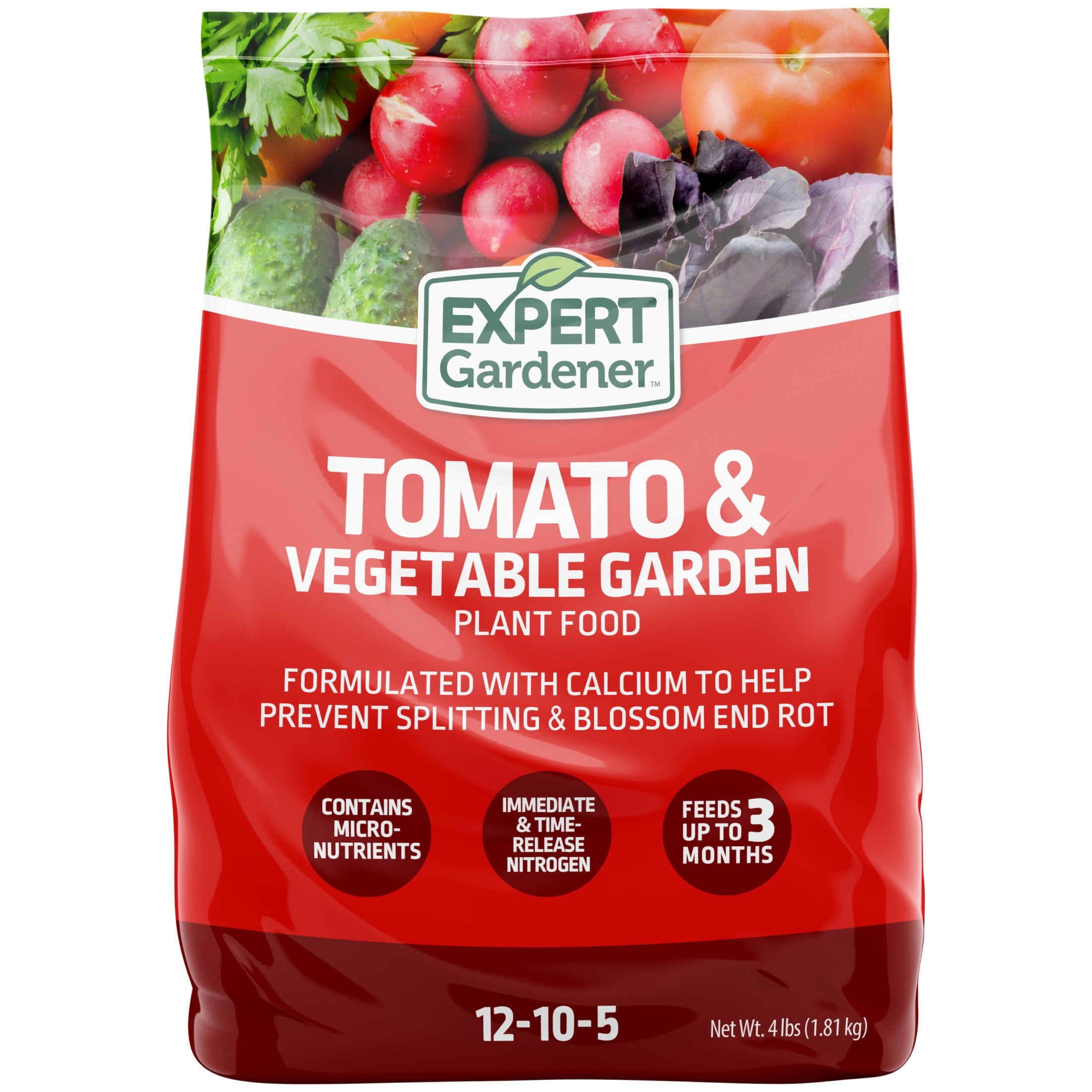 Expert Gardener Tomato & Vegetable Plant Food Fertilizer (12-10-5, 4 lb) xrgft