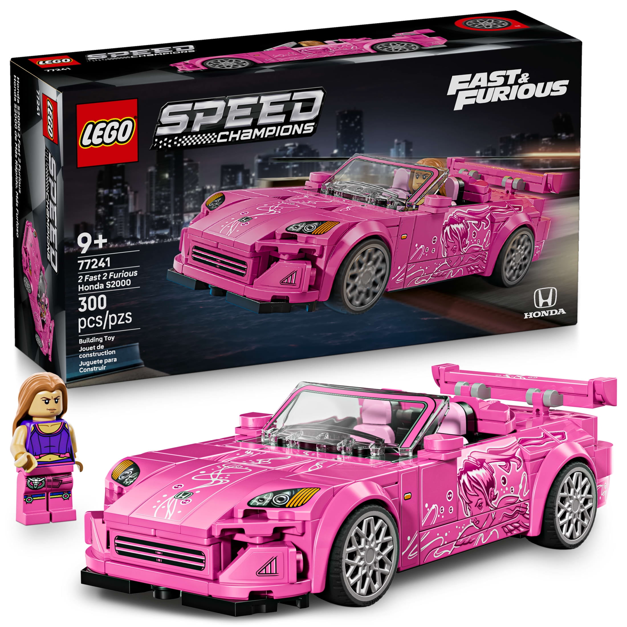 LEGO Speed Champions 2 Fast 2 Furious Honda S2000 Building Set with Suki Minifigure (Hot Pink, 300 Pieces) kdcxb
