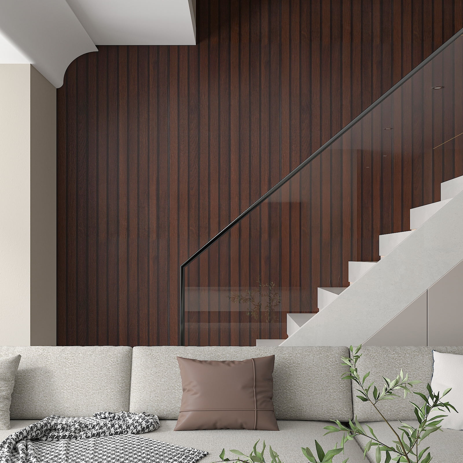 CHIHUT Dark Brown Wood Slat Peel and Stick Wallpaper (Waterproof Vinyl Shiplap Contact Paper, 17.7 in x 100 in) 9dvi6