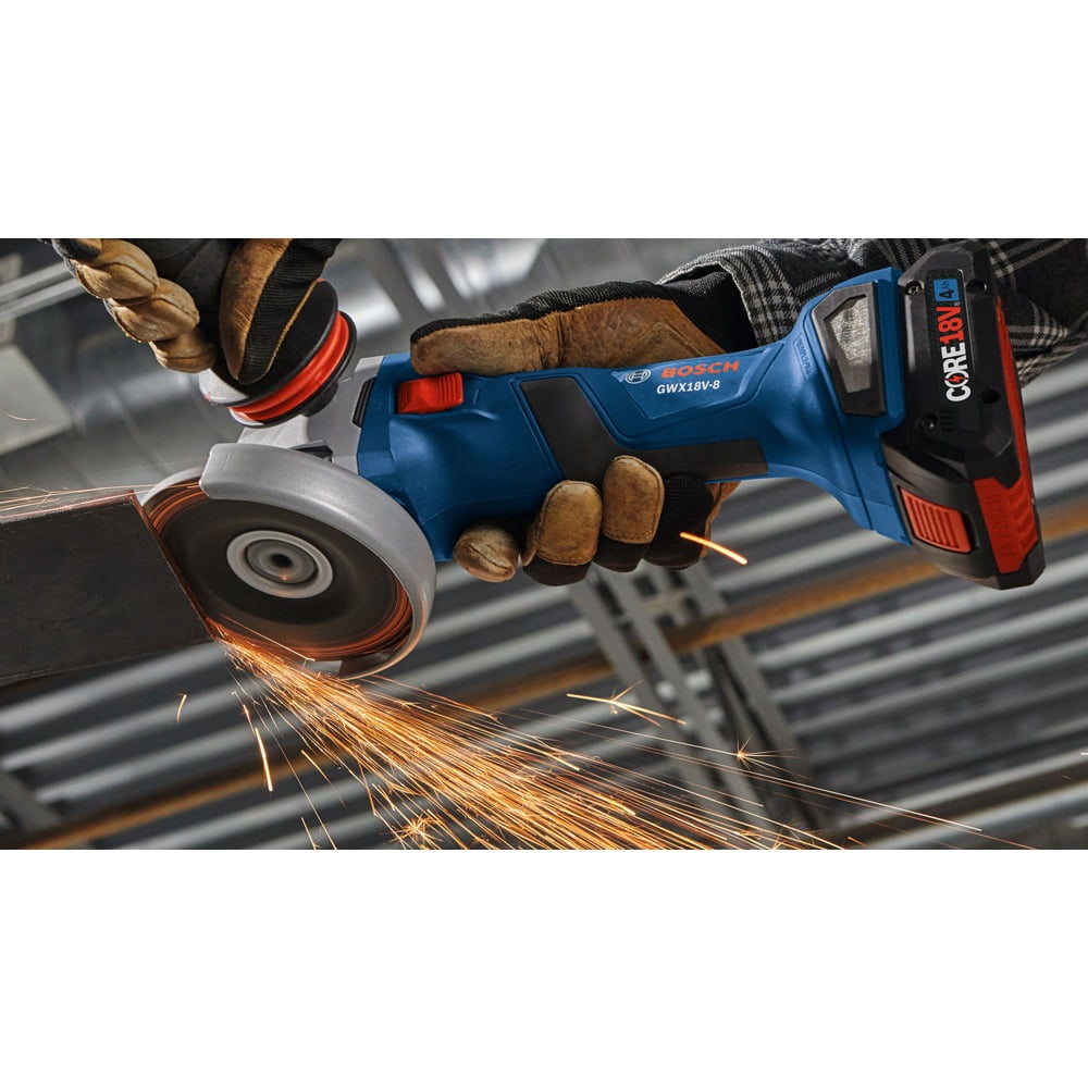 Bosch 18V Brushless Cordless X-LOCK Angle Grinder Kit with 4 Ah Battery (4.5 in) zj7wc