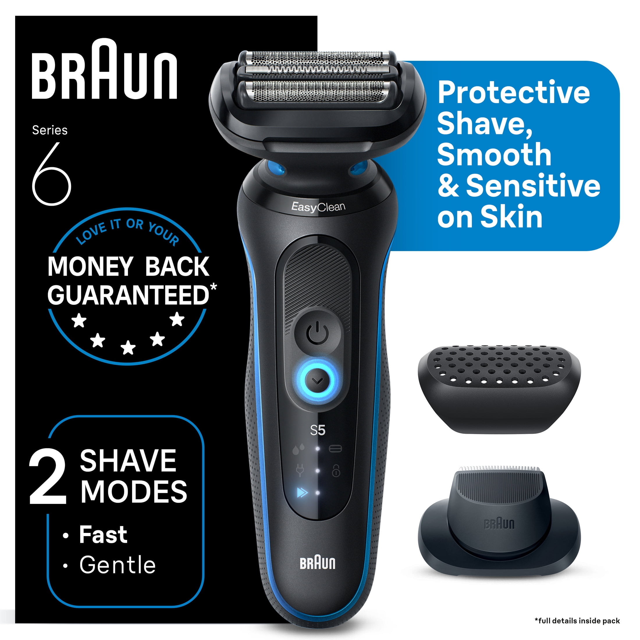 Braun Series 6 Electric Razor for Men, Precision Trimmer, Wet & Dry Shaver (Brown, 1 Count) 9h4vb