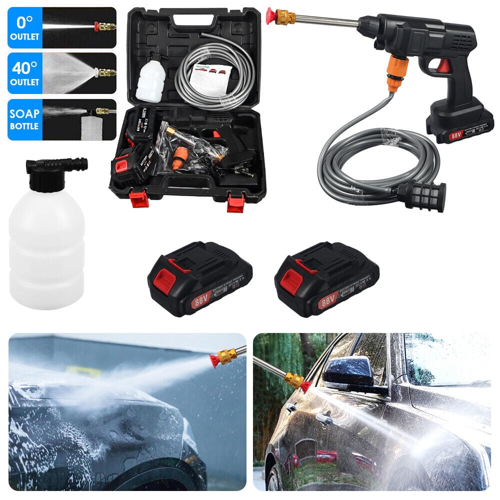 Paddsun Cordless Pressure Washer, Portable High-Pressure Water Spray Gun for Car Cleaning (2 Batteries) lmb4i