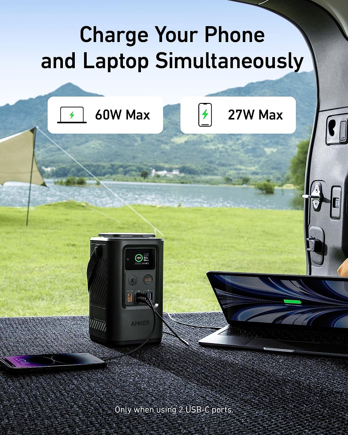 Anker 548 Power Bank Portable Outdoor Generator with Smart Display and SOS Mode (Green, 192Wh) m9a9a