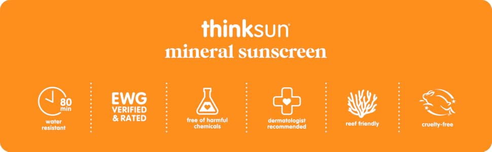 Thinkbaby Mineral Sunscreen SPF 30 Broad Spectrum UVA/UVB Protection (Clear, 6 fl oz) xpc59