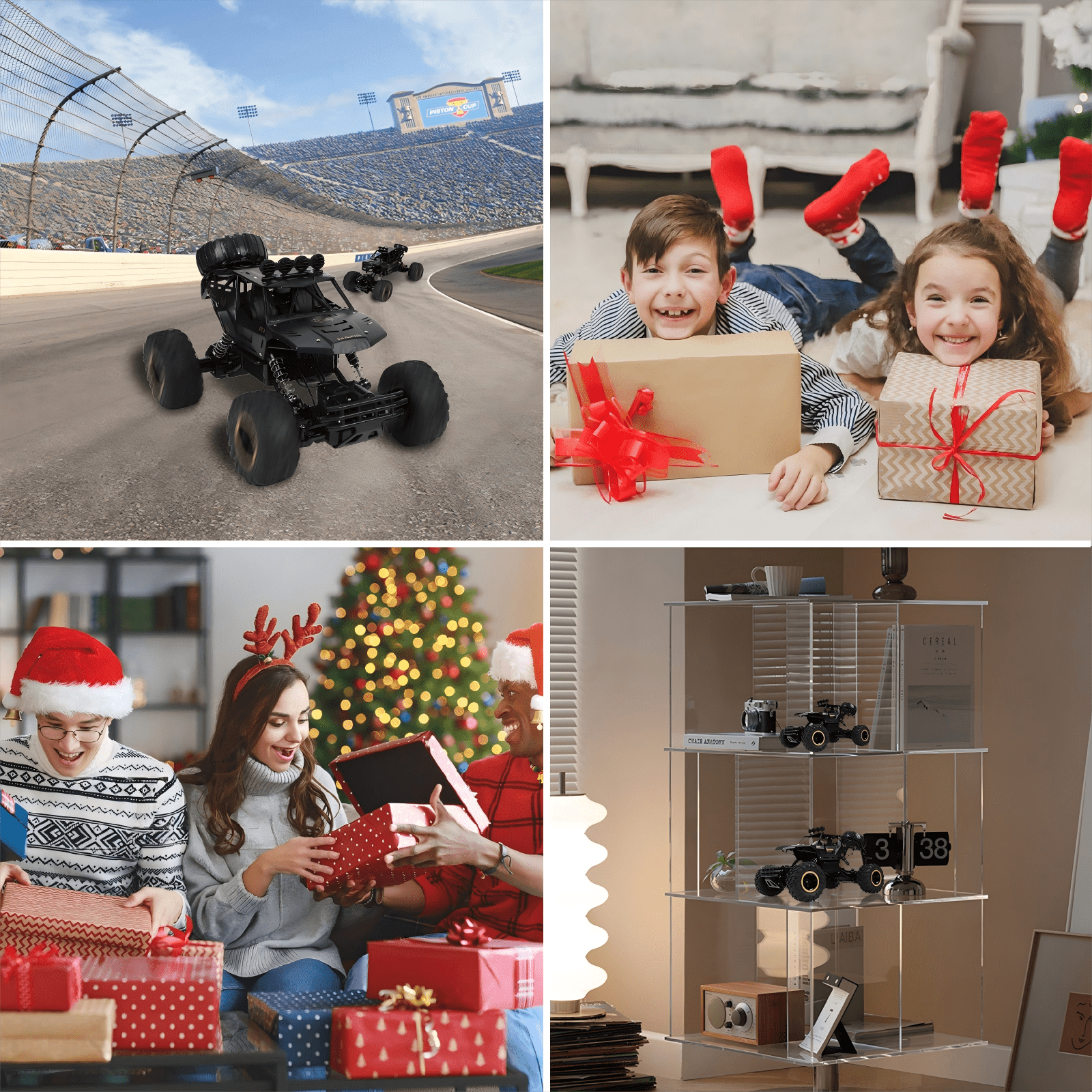 Wisairt 1:12 Scale RC Monster Truck, 4WD Remote Control Off-Road Vehicle with Alloy Body (Black, 1:12 Scale) i4gm9