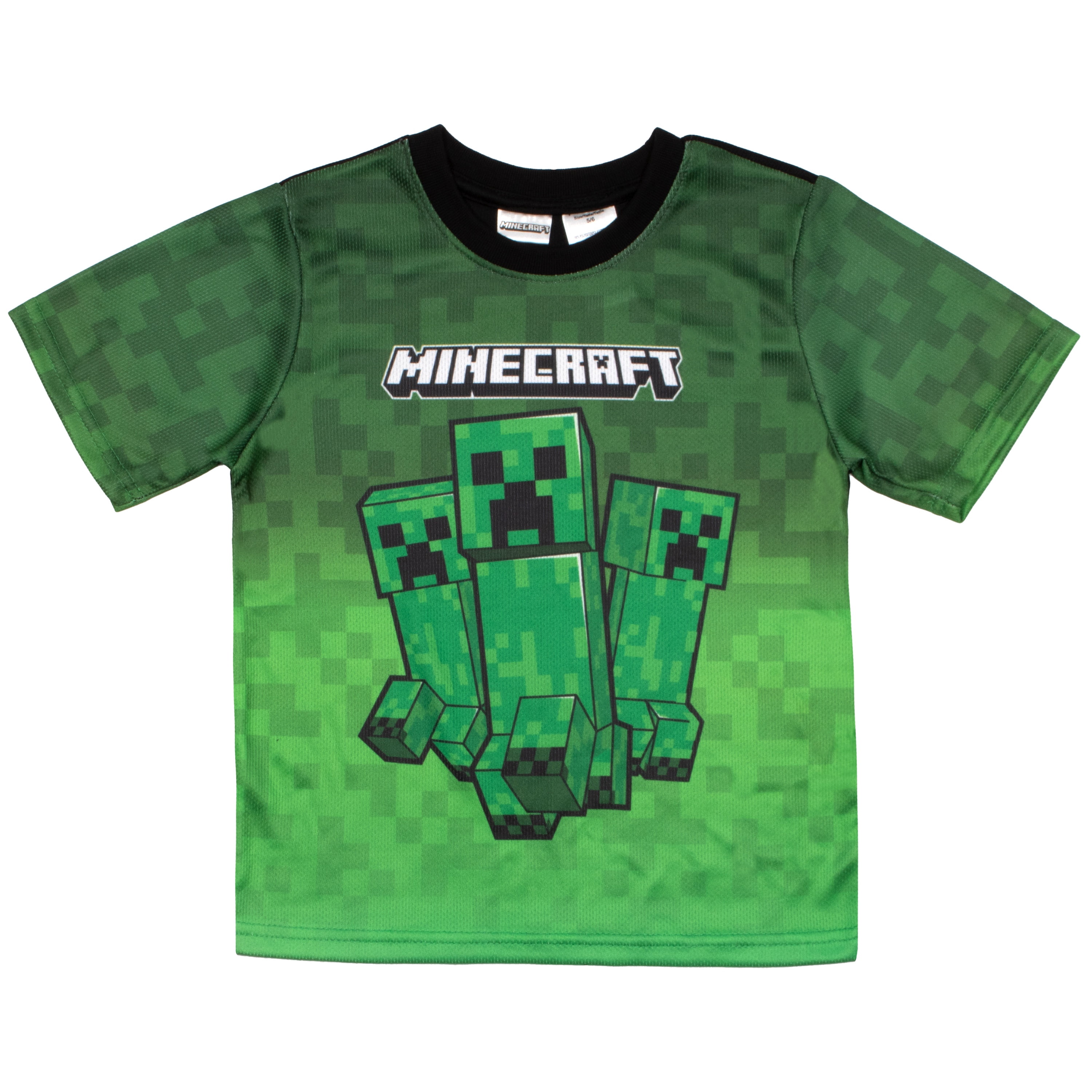 Minecraft Boys Creeper Athletic T-Shirt and Shorts 2-Piece Set (Green, Size 7-8) rznw3