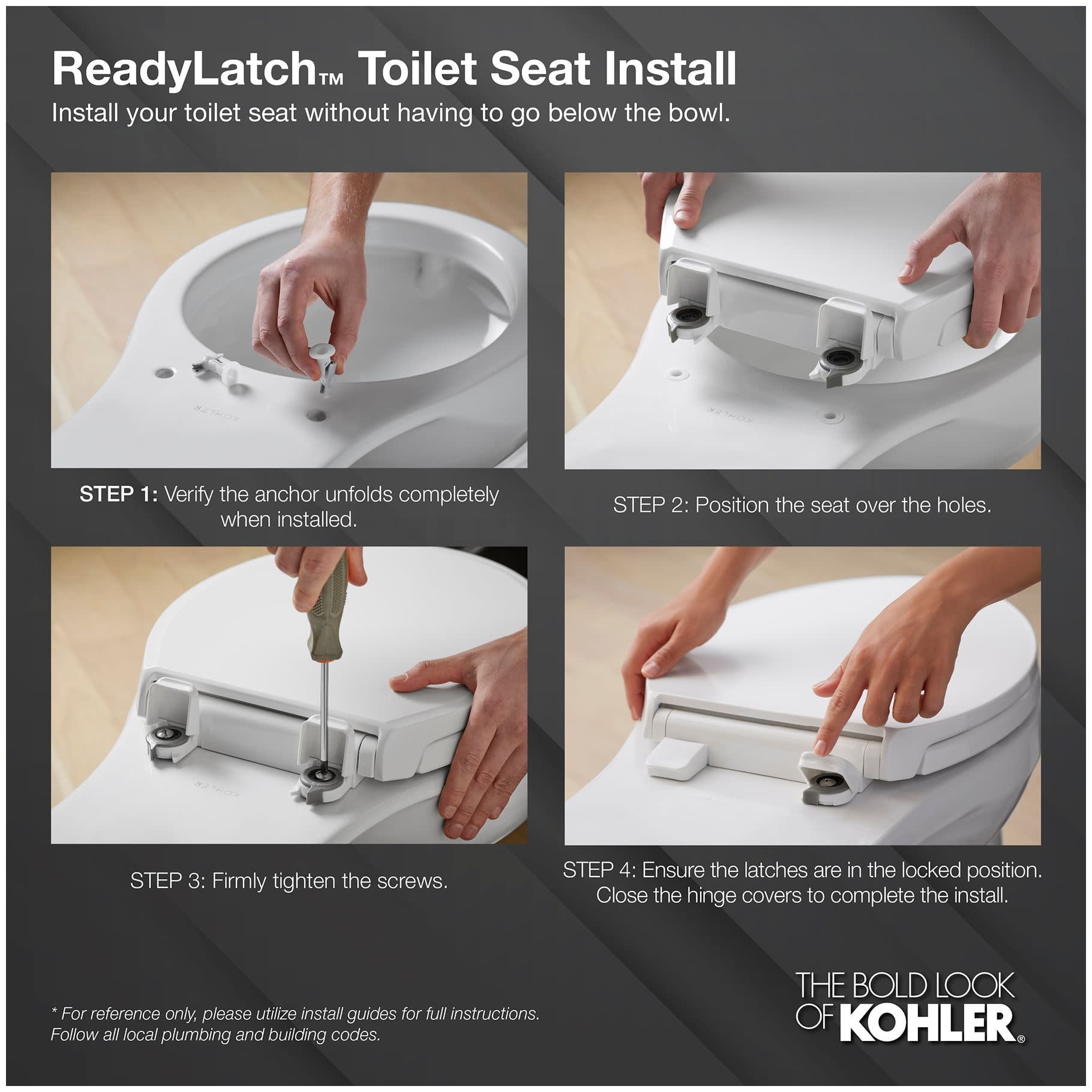 Kohler Border Round Closed-Front Toilet Seat (White, 16.5 in) k4cmd