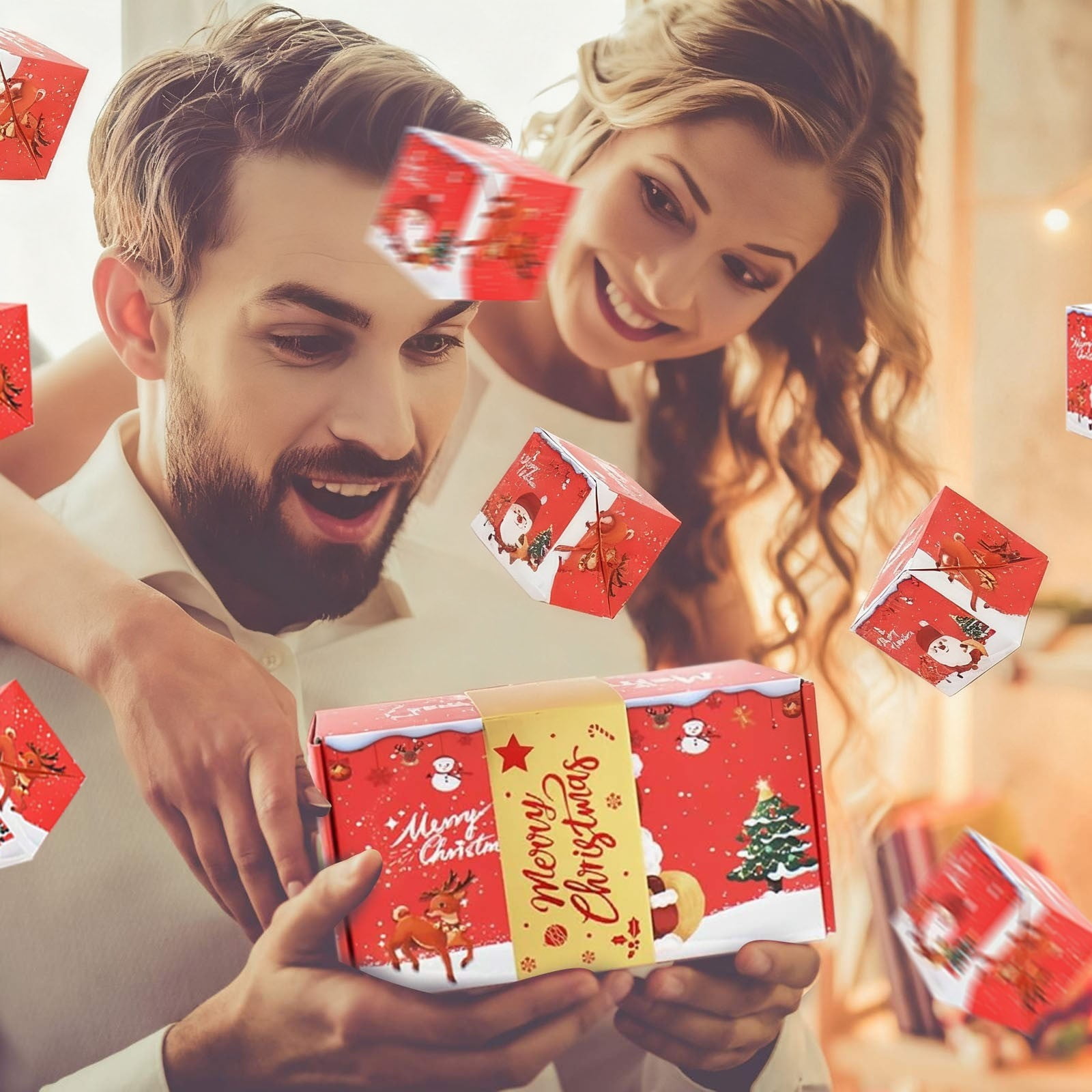 Boovnll DIY Explosion Gift Box with Bouncing Envelopes for Birthdays and Holidays (6 Bounces) qoti6