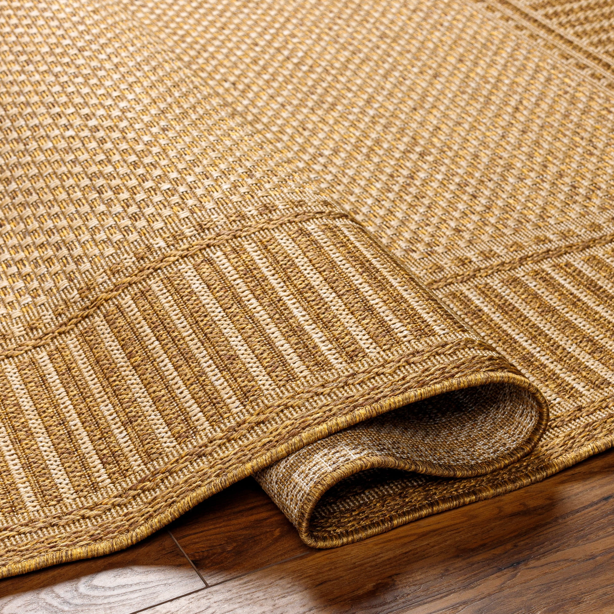 Livabliss Pismo Beach Border Outdoor/Indoor Area Rug (Beige, 9 ft 2 in x 12 ft) s4en6