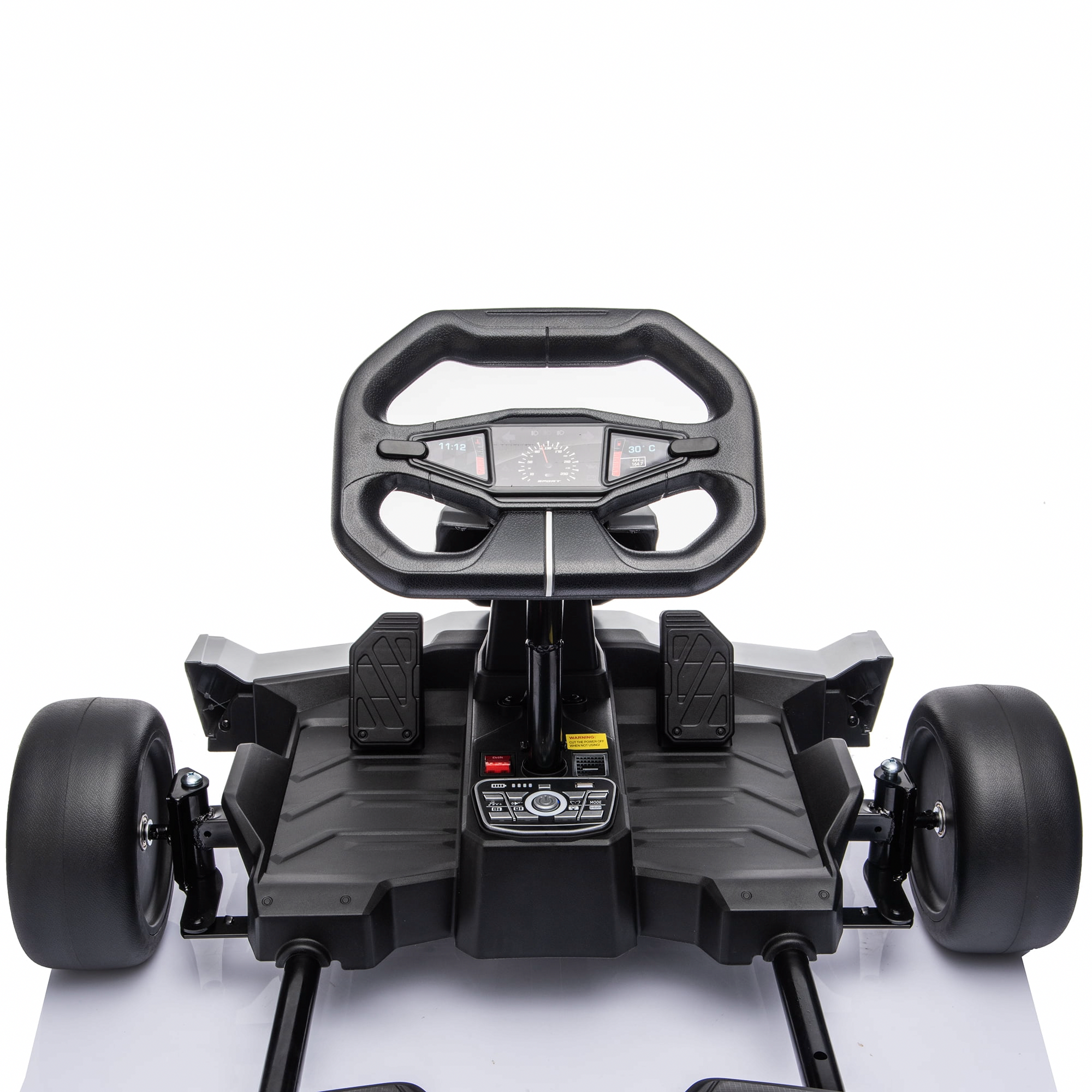 Zukpow 24V 800W Electric Go Kart Drift Car with Adjustable Frame, EVA Wheels, Bluetooth Audio (Silver, 48.5 in) lmfcb