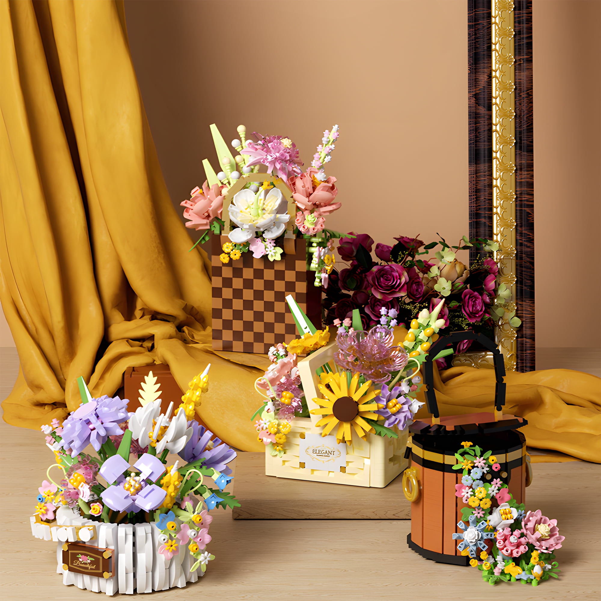 SYRINX Flower Mini Building Block Set for Creative Construction (Multi Color, 1 Set) tohpo