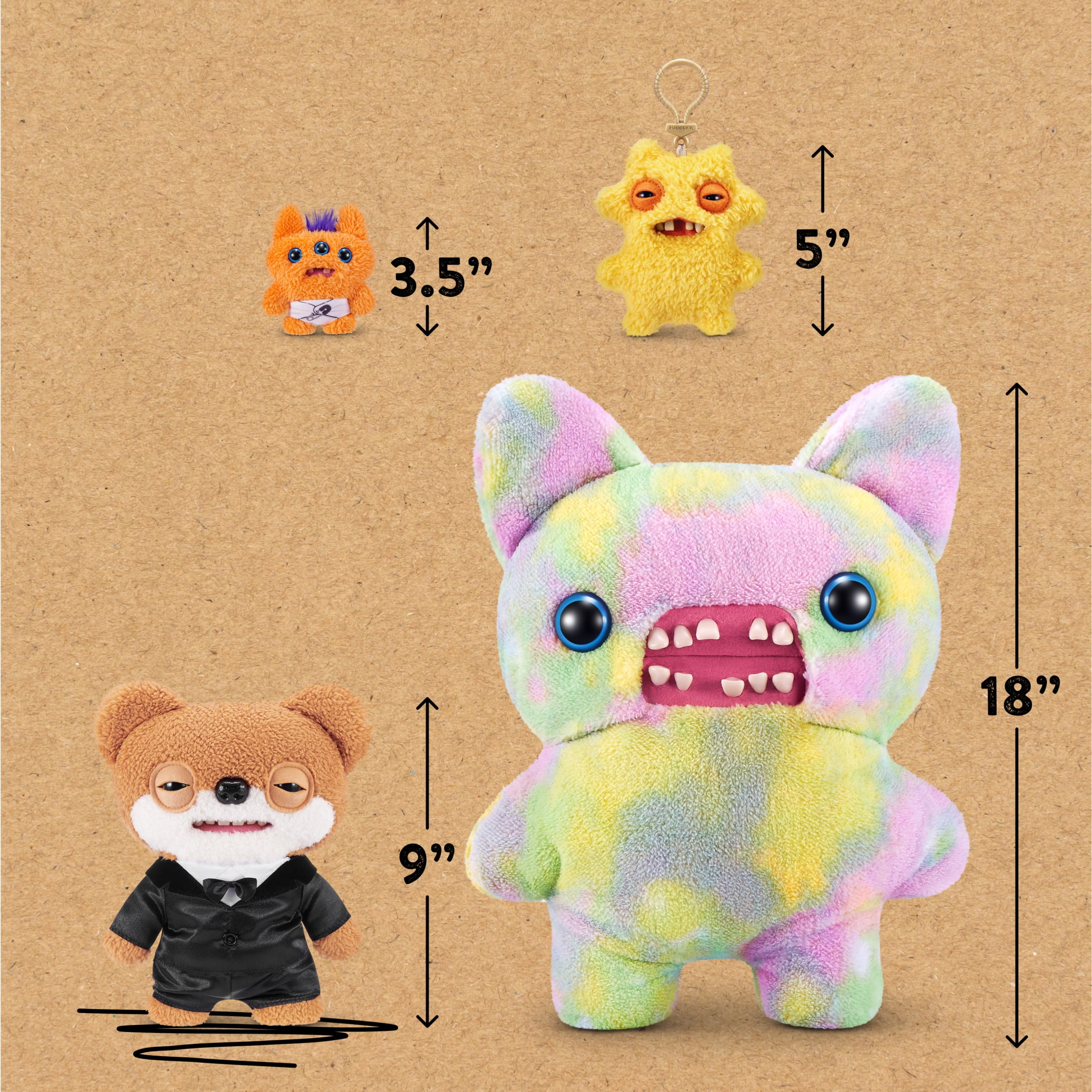 Fuggler Wedding Fuggs Plush Toy Set, Funny Ugly Monster Stuffed Animals (2-Pack, 9 in) bgynh