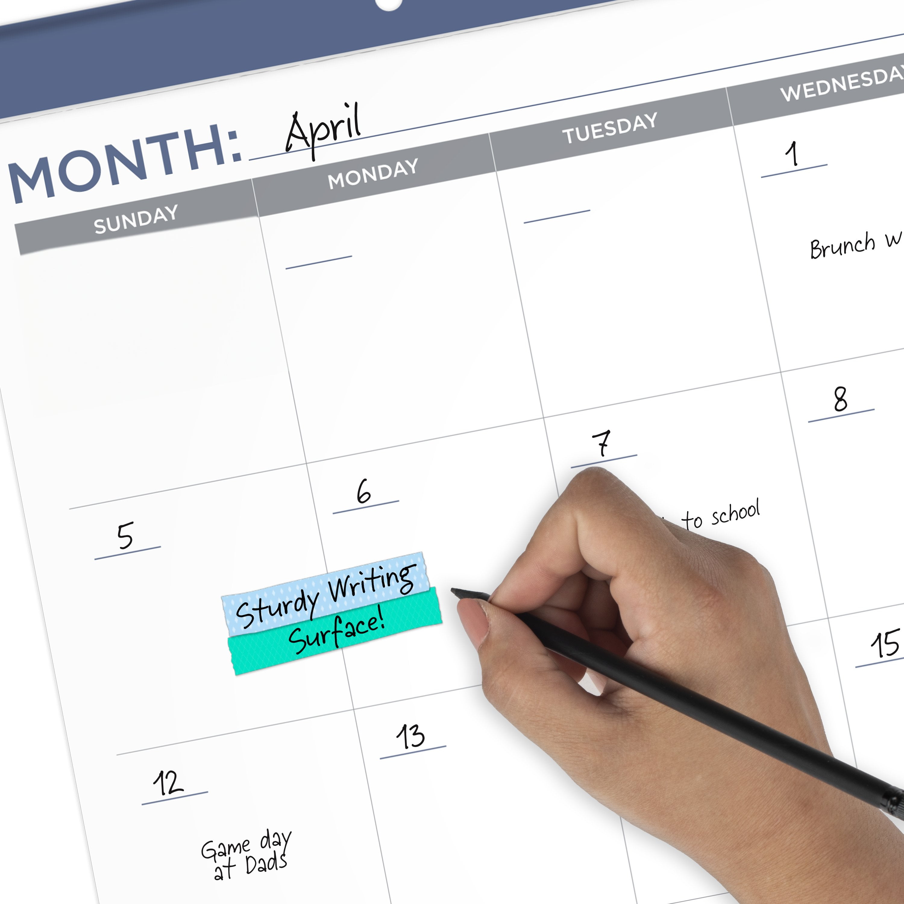 Mead Core Undated 15-Month Planning Desk Pad Calendar with Perforated Pages and Poly Corners (White, 21.75 x 17 in) xhne3