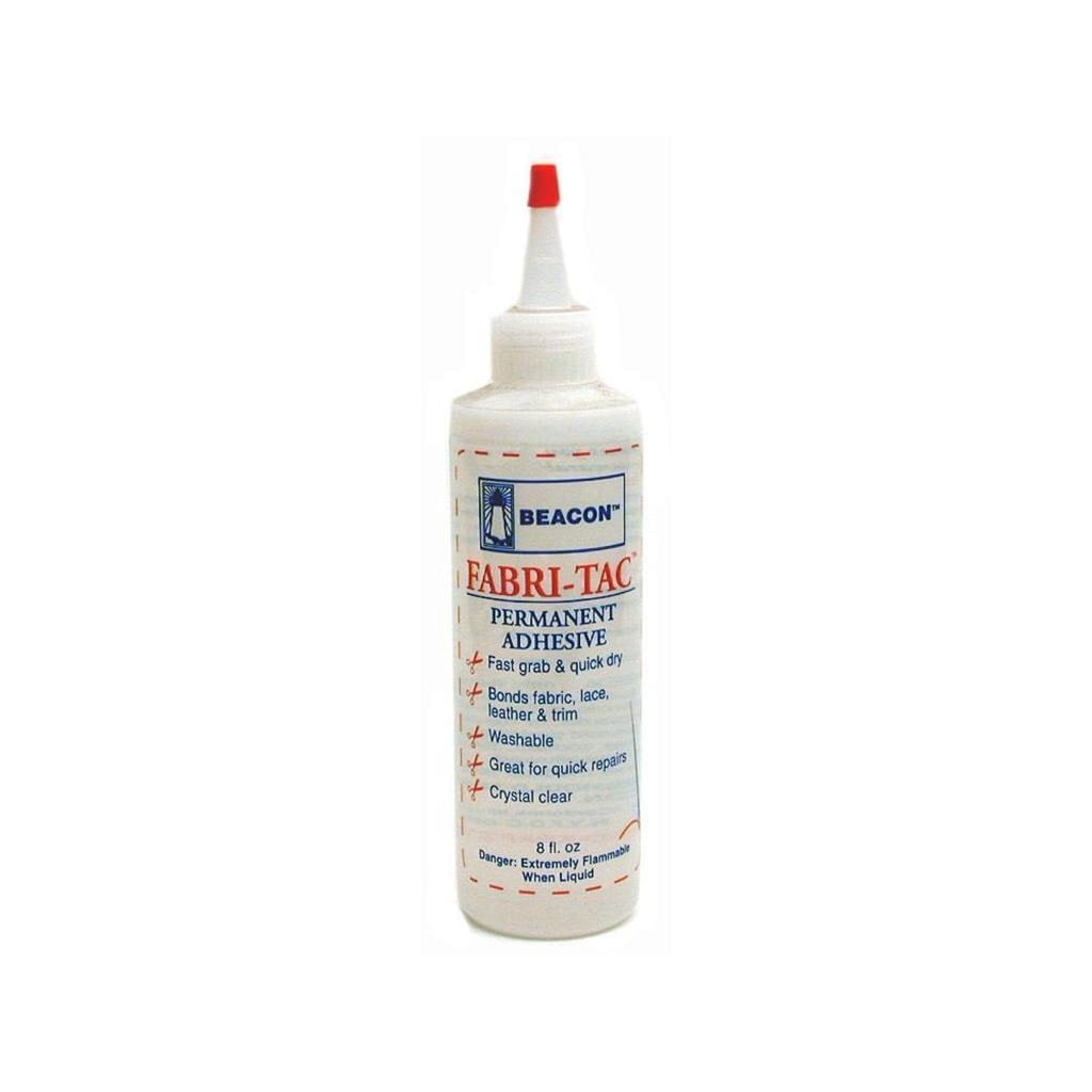 Beacon Fabri-Tac Permanent Fabric Glue, Quick-Dry Adhesive for Clothing and Crafts (Clear, 8 fl oz) wa84j