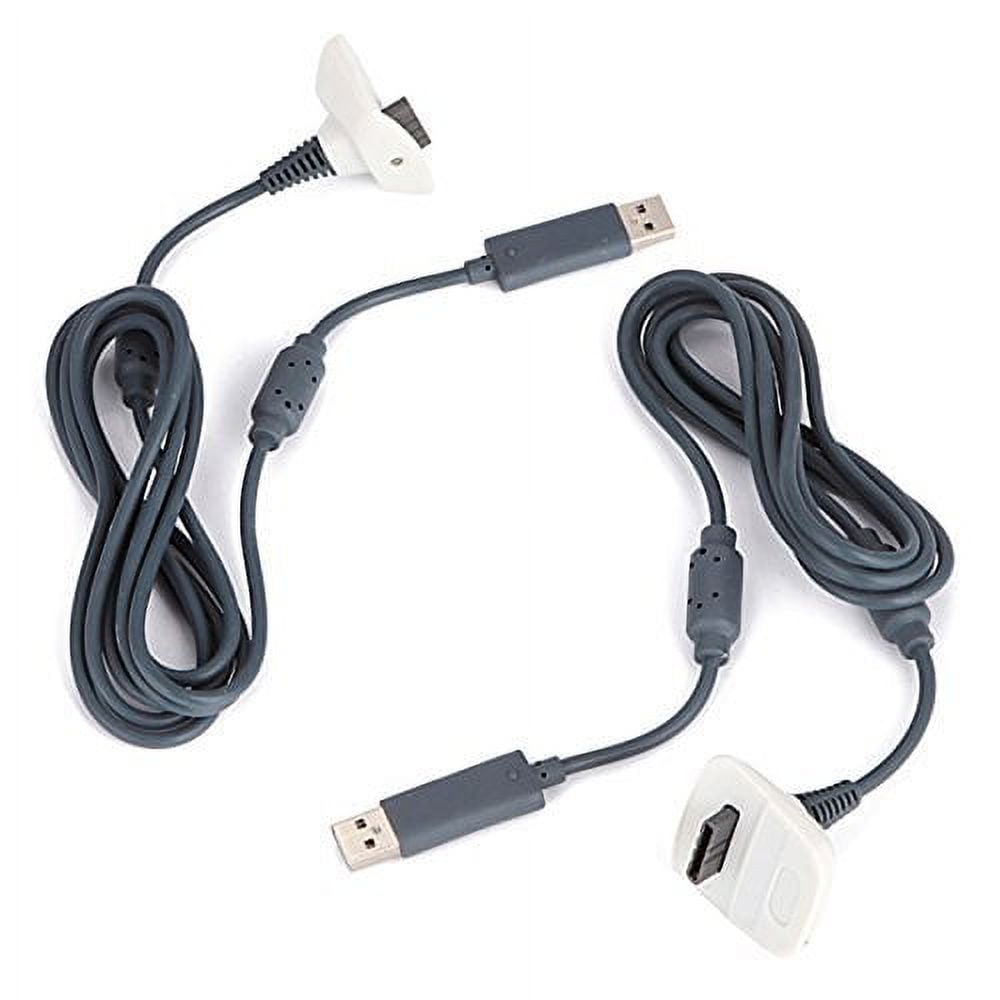 XBOX 360 Play and Charge Kit Replacement USB Charging Cable (Grey, 2 Pack) kac93