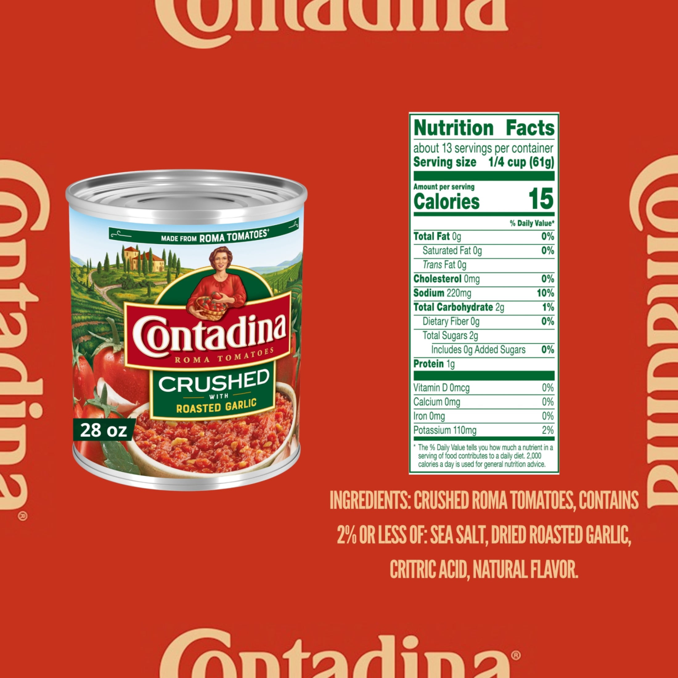 Contadina Crushed Tomatoes with Roasted Garlic (28 oz) 2cxjg