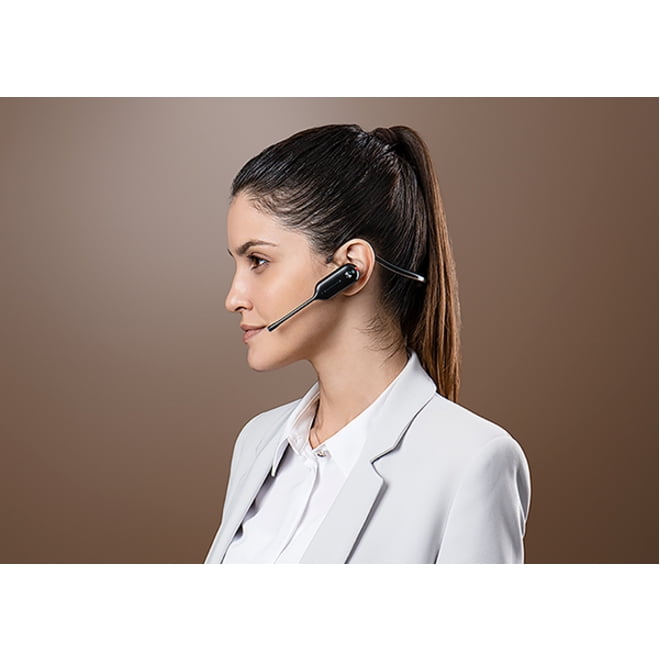 Yealink WH67 Wireless DECT Headset with Touch Screen Base and Qi Charging (Black, 1 Pack) vx3kj