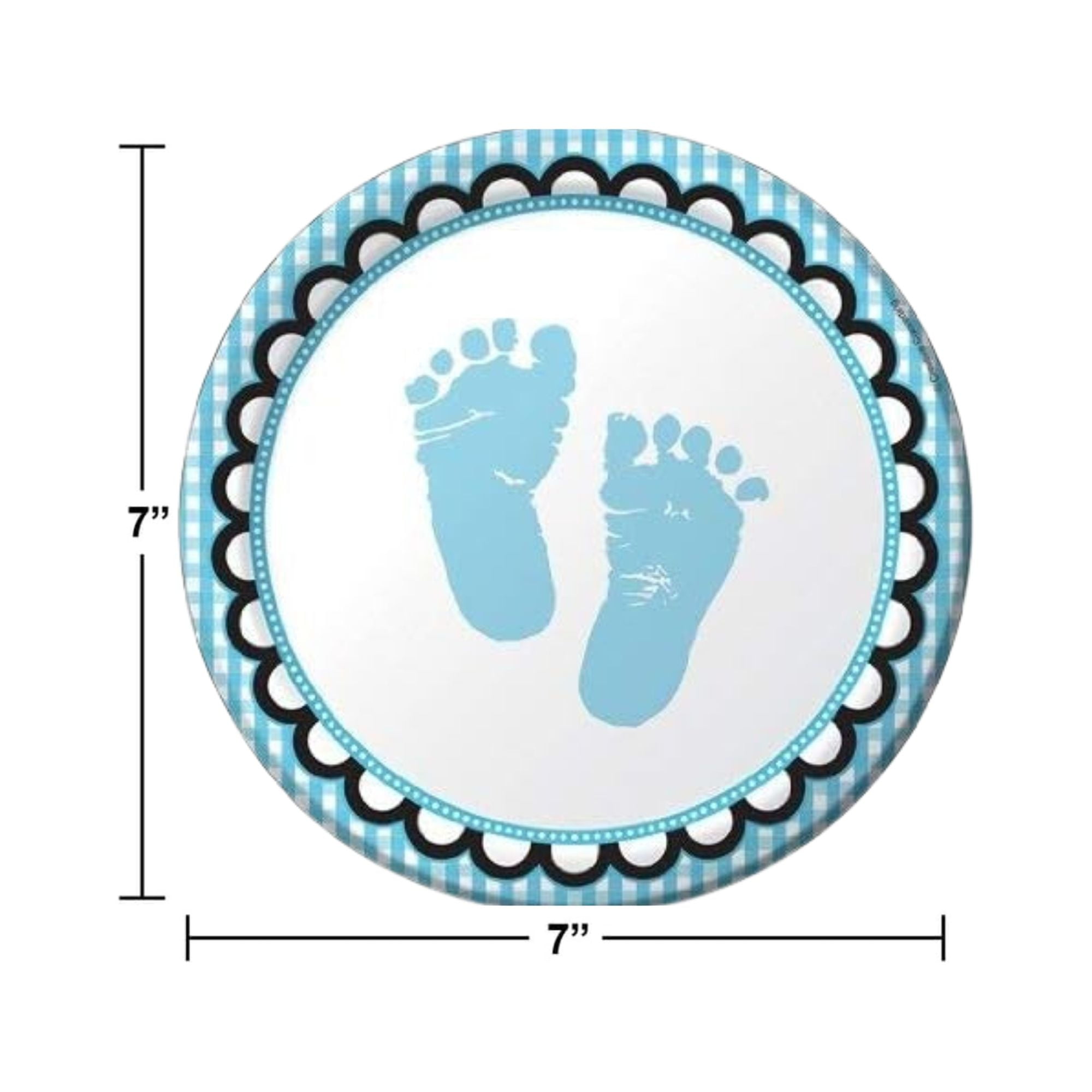 Creative Converting Sweet Baby Feet Party Plates for Baby Shower (Blue, 8 Pack, 7 in) t7ku6