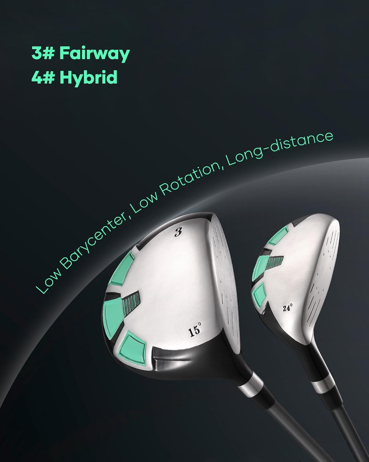 Naipo 9-Piece Complete Golf Club Set for Right-Handed Players with Stand Bag and Head Covers (Green) l0018