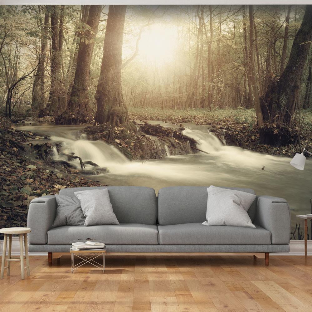 Tiptophomedecor Peel and Stick Forest Wallpaper Mural (Green, 24 in x 120 in) uhsy4