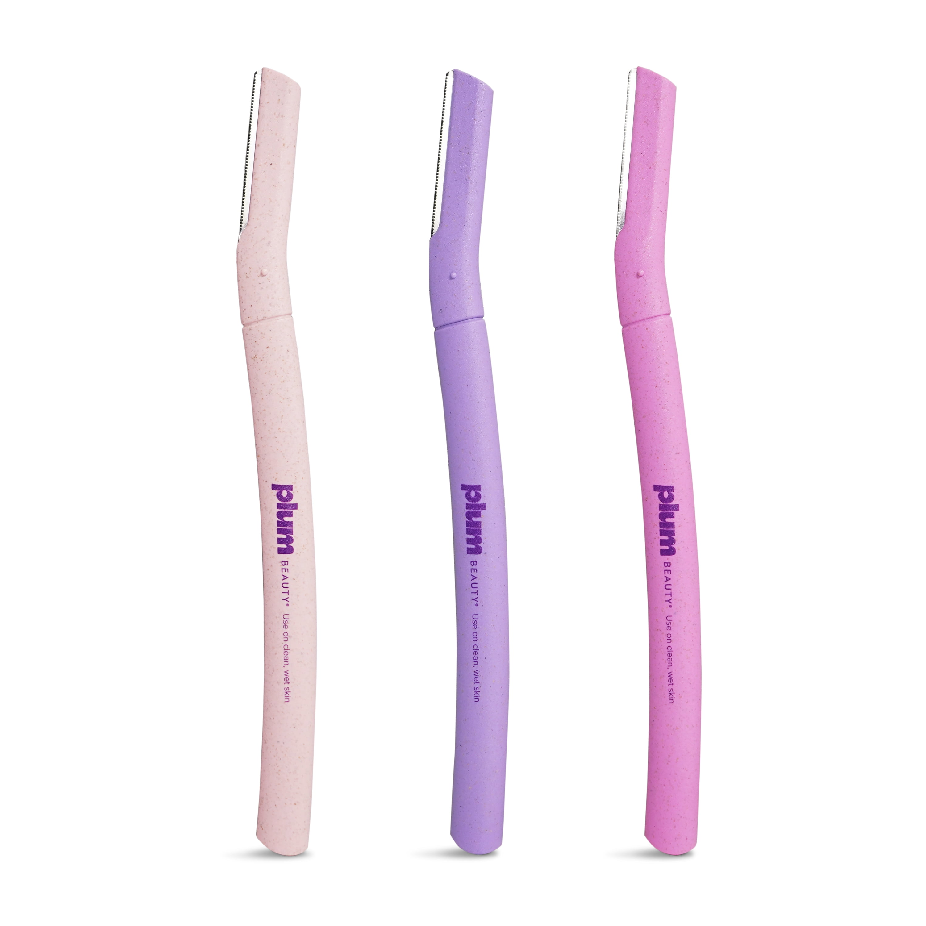 Plum Beauty Facial Eyebrow Shaping Razors for Precise Hair Removal (3-Pack) ftxfx