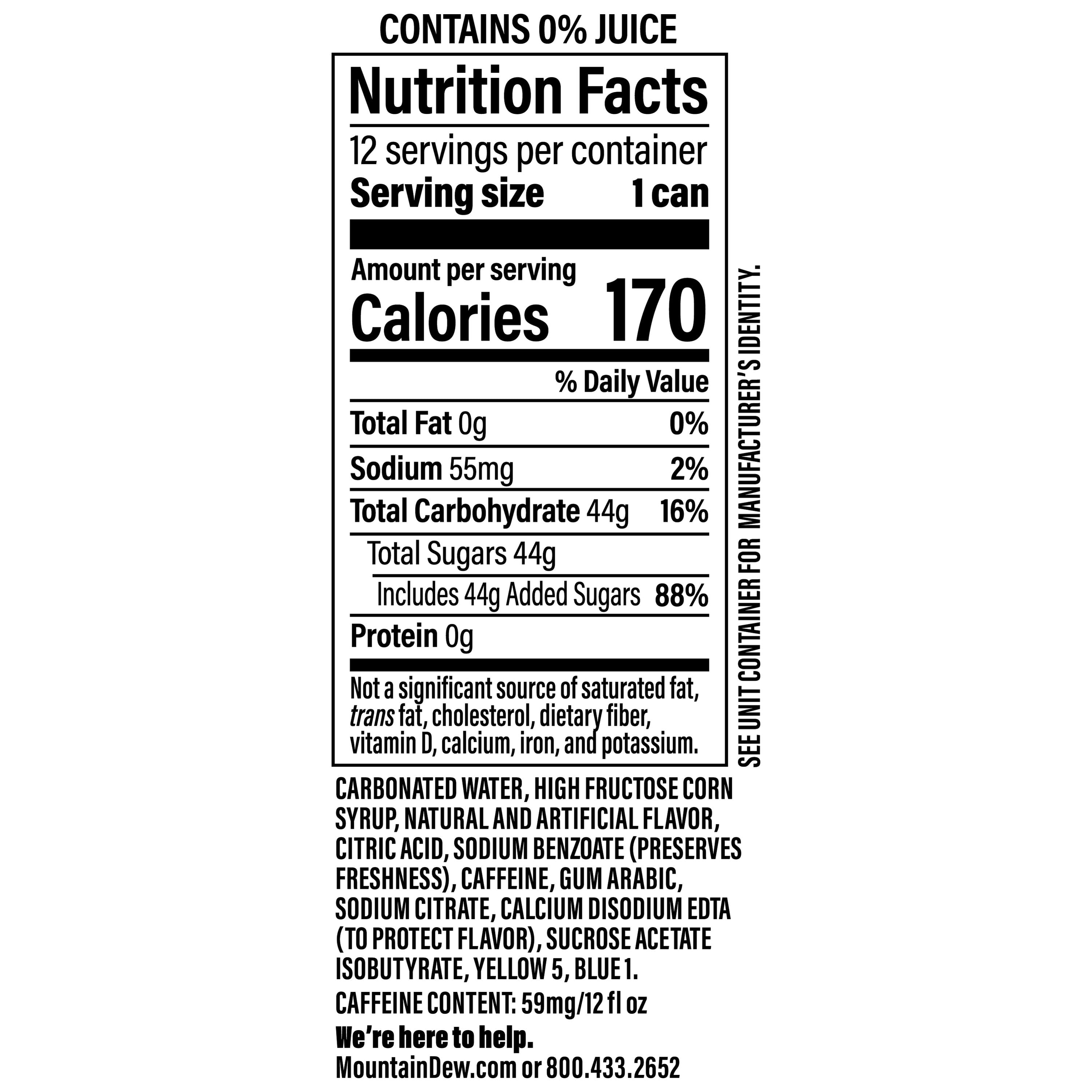 Mountain Dew Baja Blast Tropical Lime & Citrus Soda (12 fl oz, 12 Pack) mlr2y