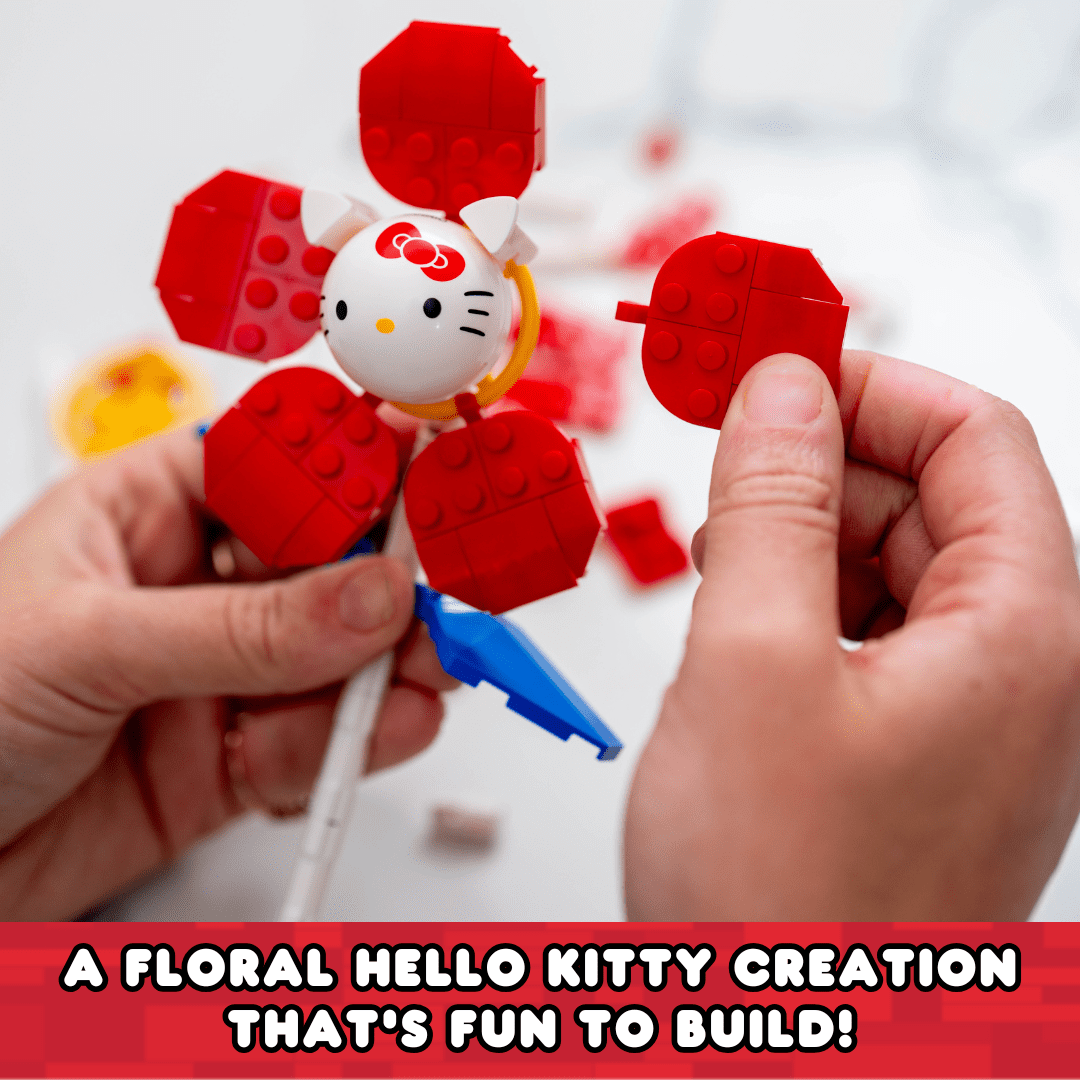 Brickcraft Hello Kitty Flower & Vase Building Kit (Decorative Floral Bouquet Set, 115 Pieces) tn9hd