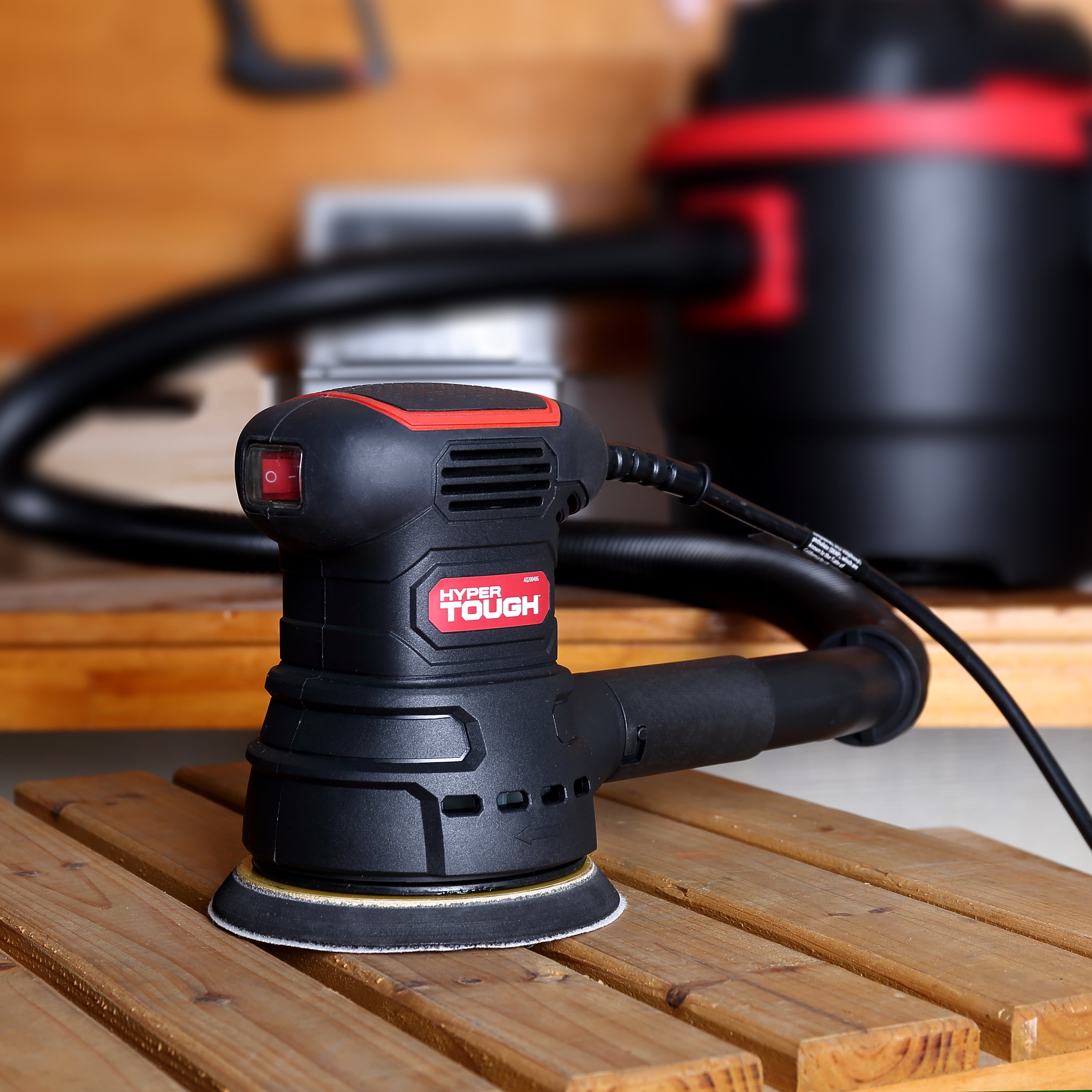 Hyper Tough 2.5 Amp Corded 5 inch Orbital Sander with Dust Collection System and Sanding Sheets (5 in) hva7x