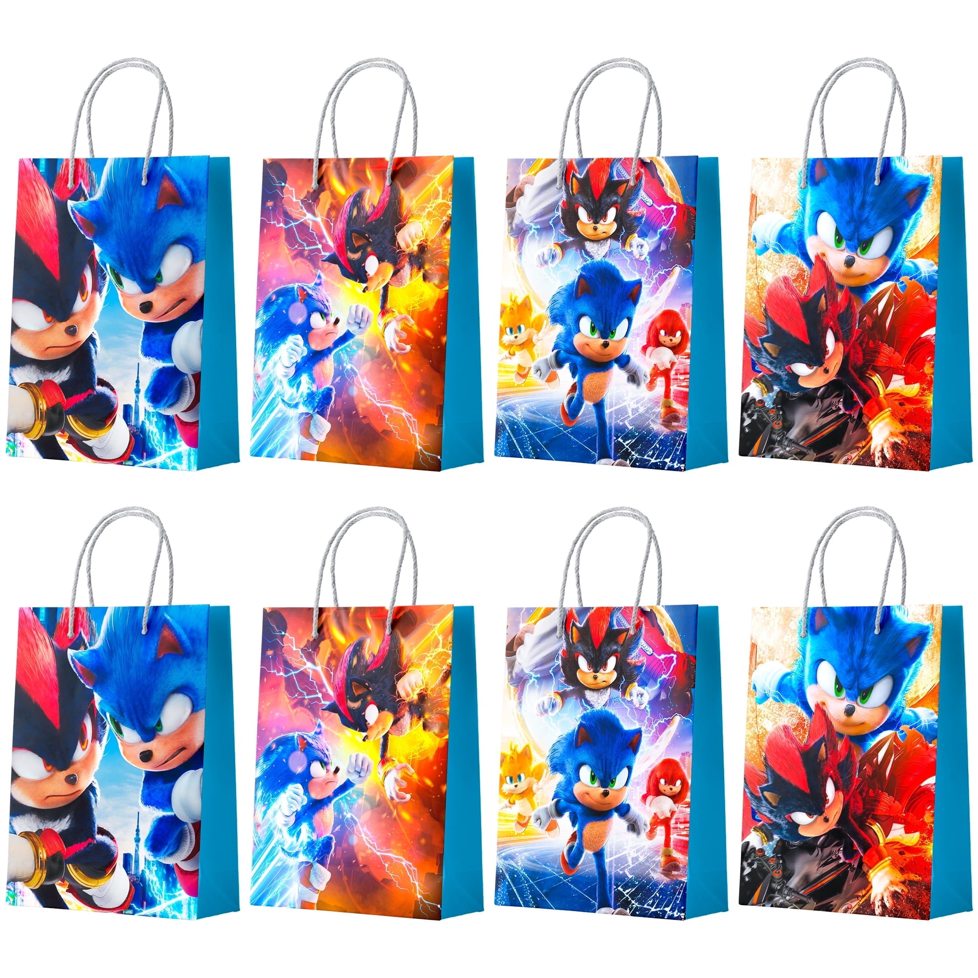 Jowpytelovly Sonic Party Favor Bags, Themed Gift Bags for Kids Birthday Decorations (16 Pack) snhfc