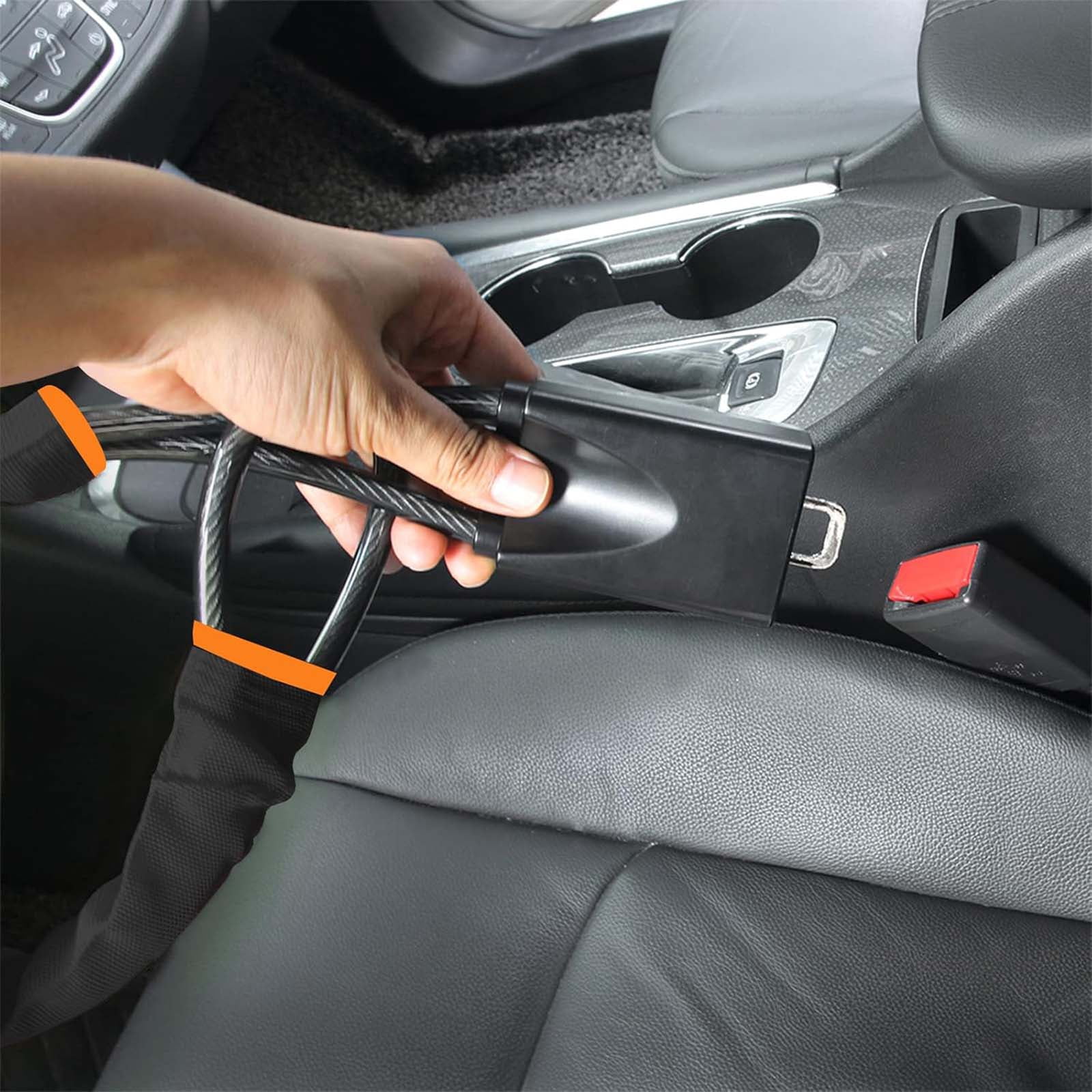 HYEASTR Car Steering Wheel Lock and Seat Belt Anti-Theft Security Device (17 in) p9hzq