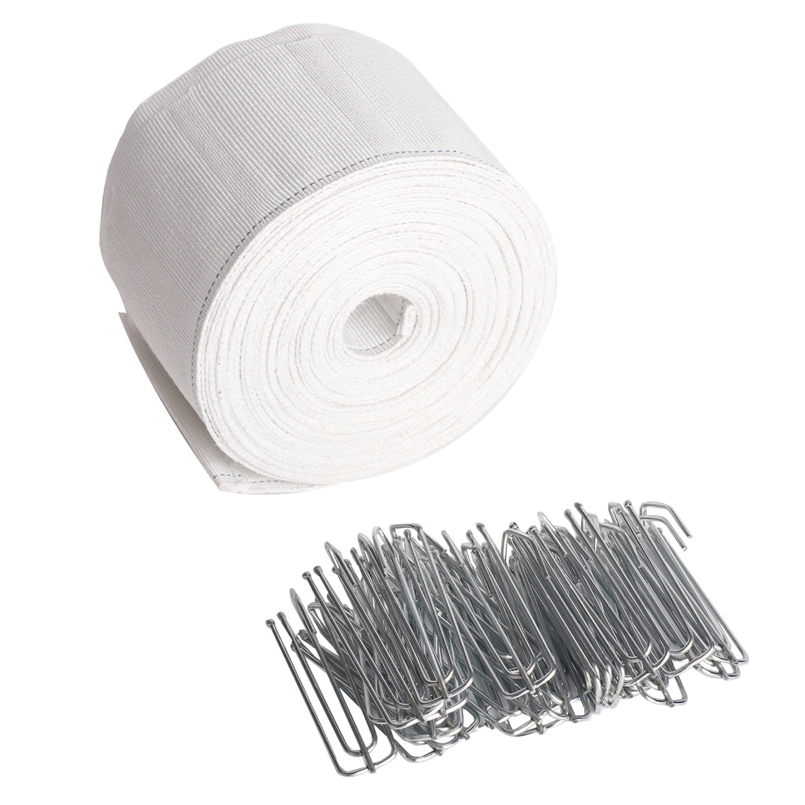 Mecozone Curtain Pleat Tape and 4-Prong Hook Set for DIY Pinch Pleat Drapes (White, 32.8 ft) 1gdf3