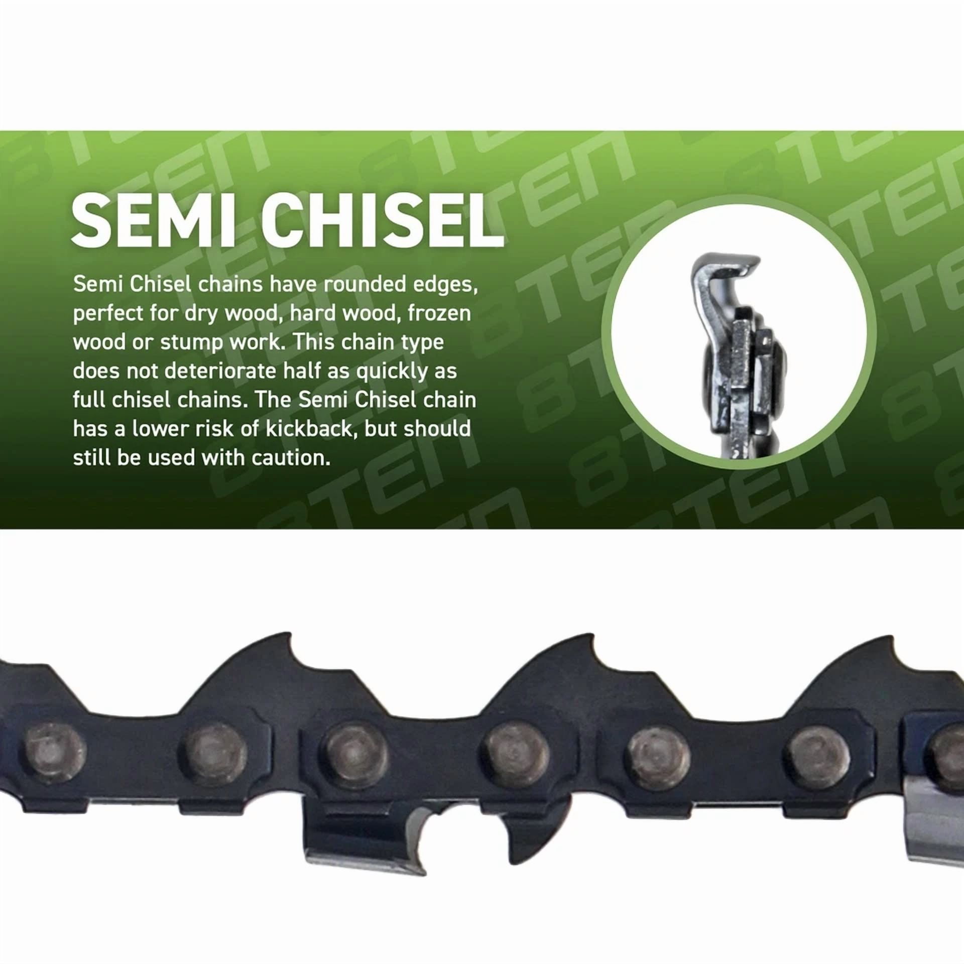 KLYNE Chainsaw Chain for 12 in Bar, .043 in Gauge, 3/8 in Pitch, 44 Drive Links (12 in) 9va8l