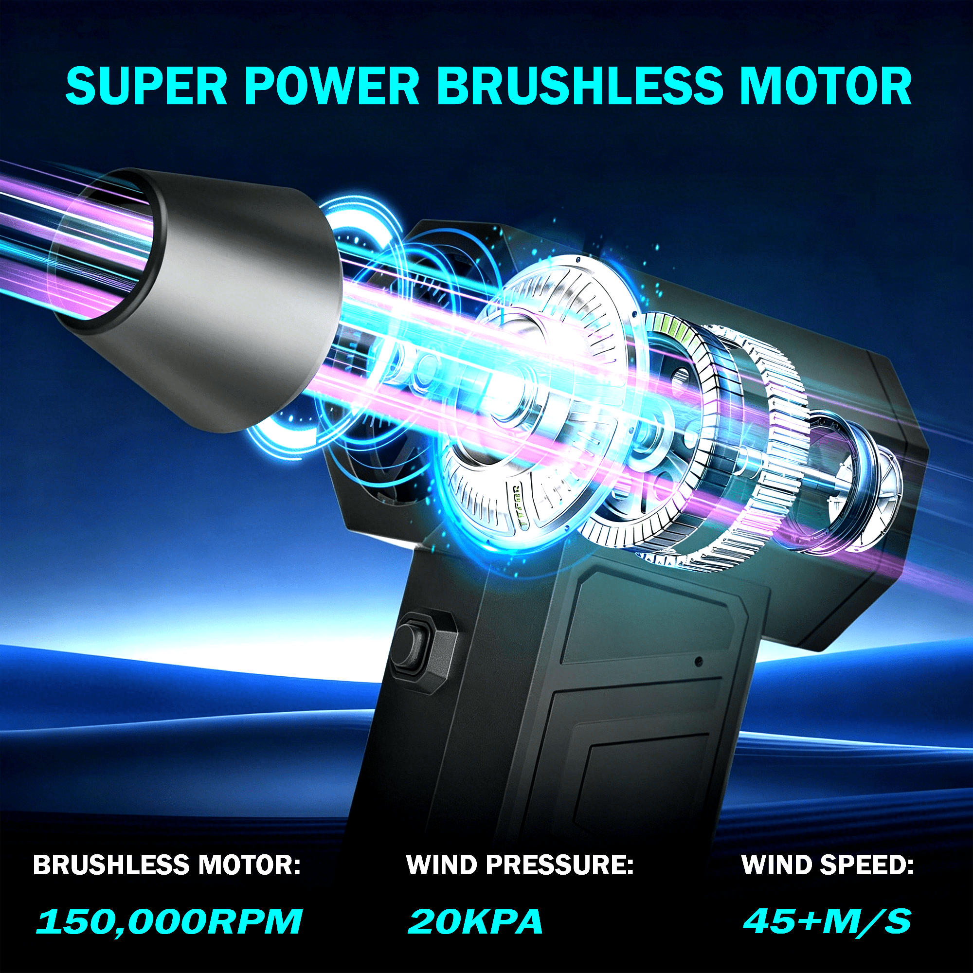 TIKBBRMG Electric Air Duster, Cordless Compressed Air Blower for Computer Keyboard and Car Cleaning (4.8 x 2.4 x 1.4 in) itedb