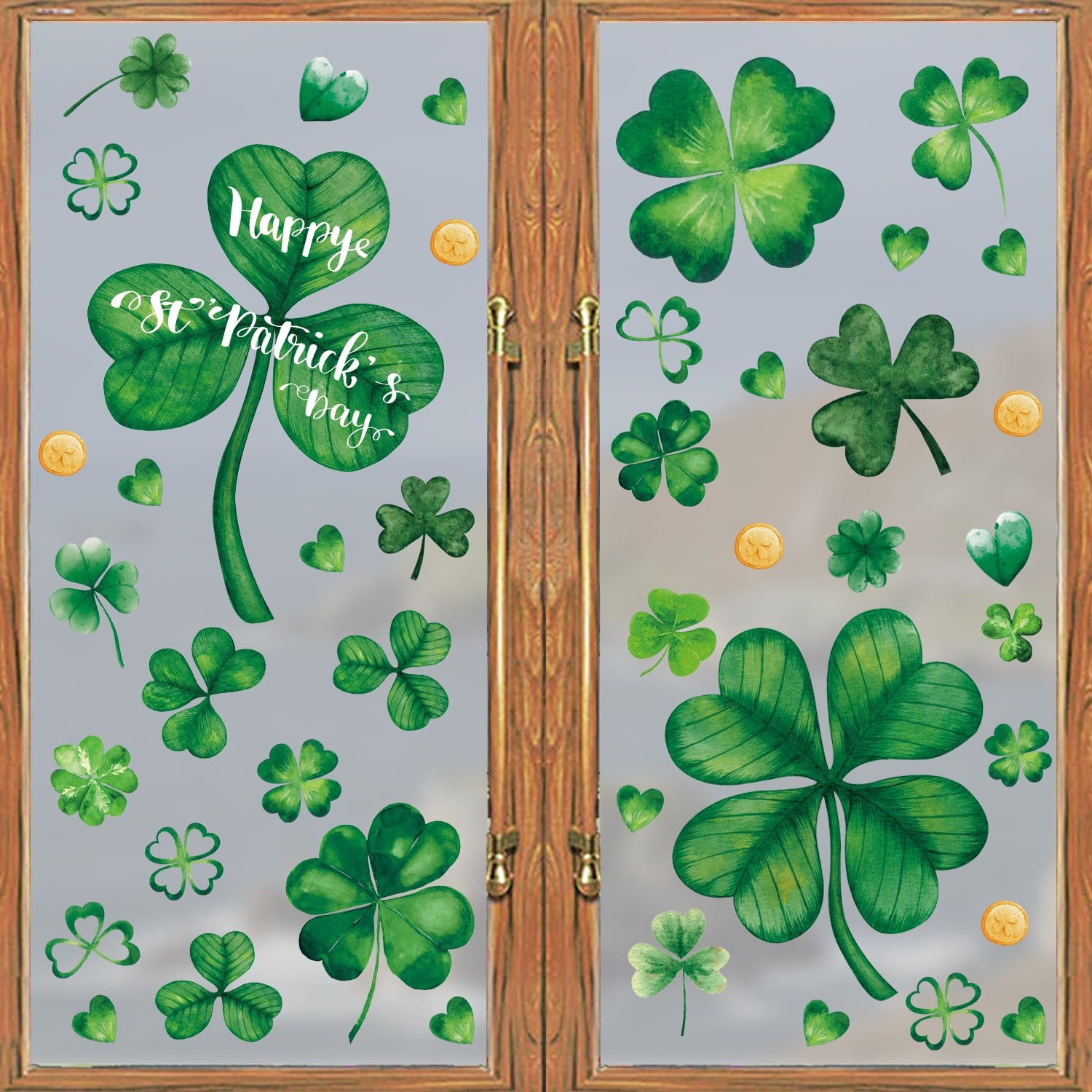 Aihimol St. Patrick's Day Window Clings Shamrock Decals (4 Sheets) 49vpn - Image 4