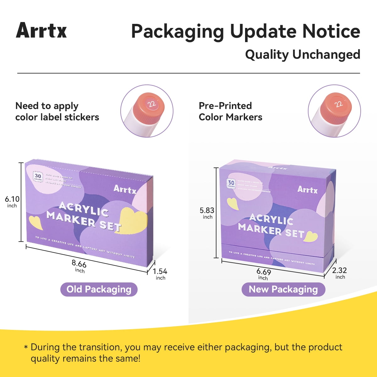 Arrtx Acrylic Paint Pens for Rock Painting, Water Based Markers with Brush Tip (30 Colors, 1 Pack) 2l54y