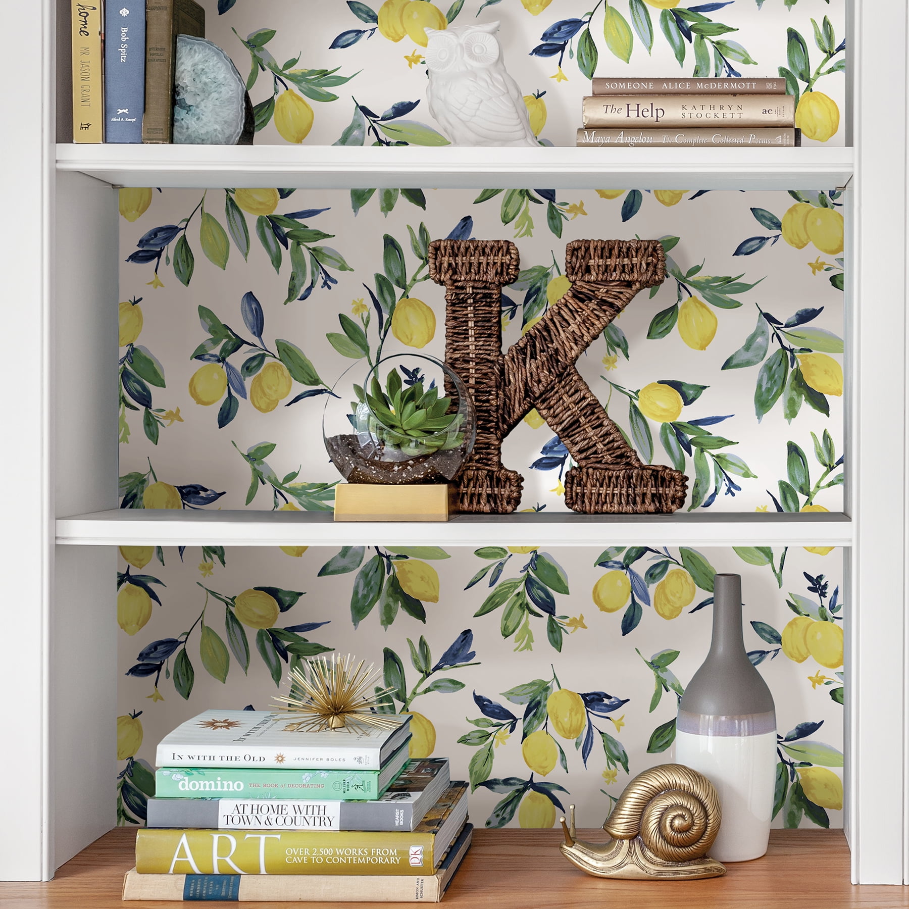 NuWallpaper Lemon Drop Peel and Stick Wallpaper (Yellow, 20.5-in x 216-in) iwdxq