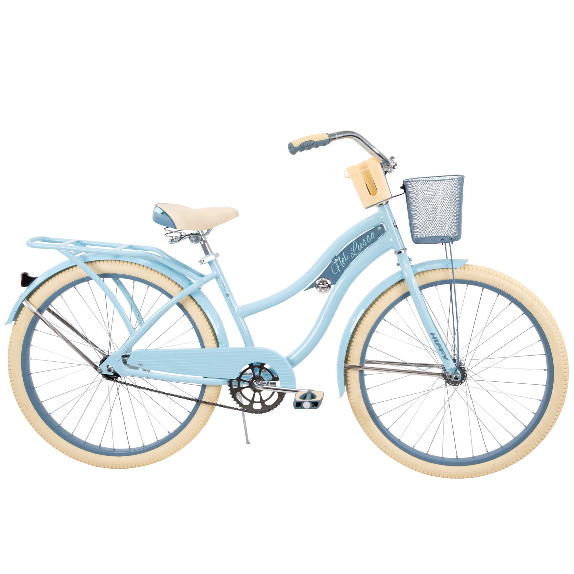 Huffy Nel Lusso Cruiser Bike for Women, Single-Speed Comfort Bicycle (Light Blue, 26 in) whw42