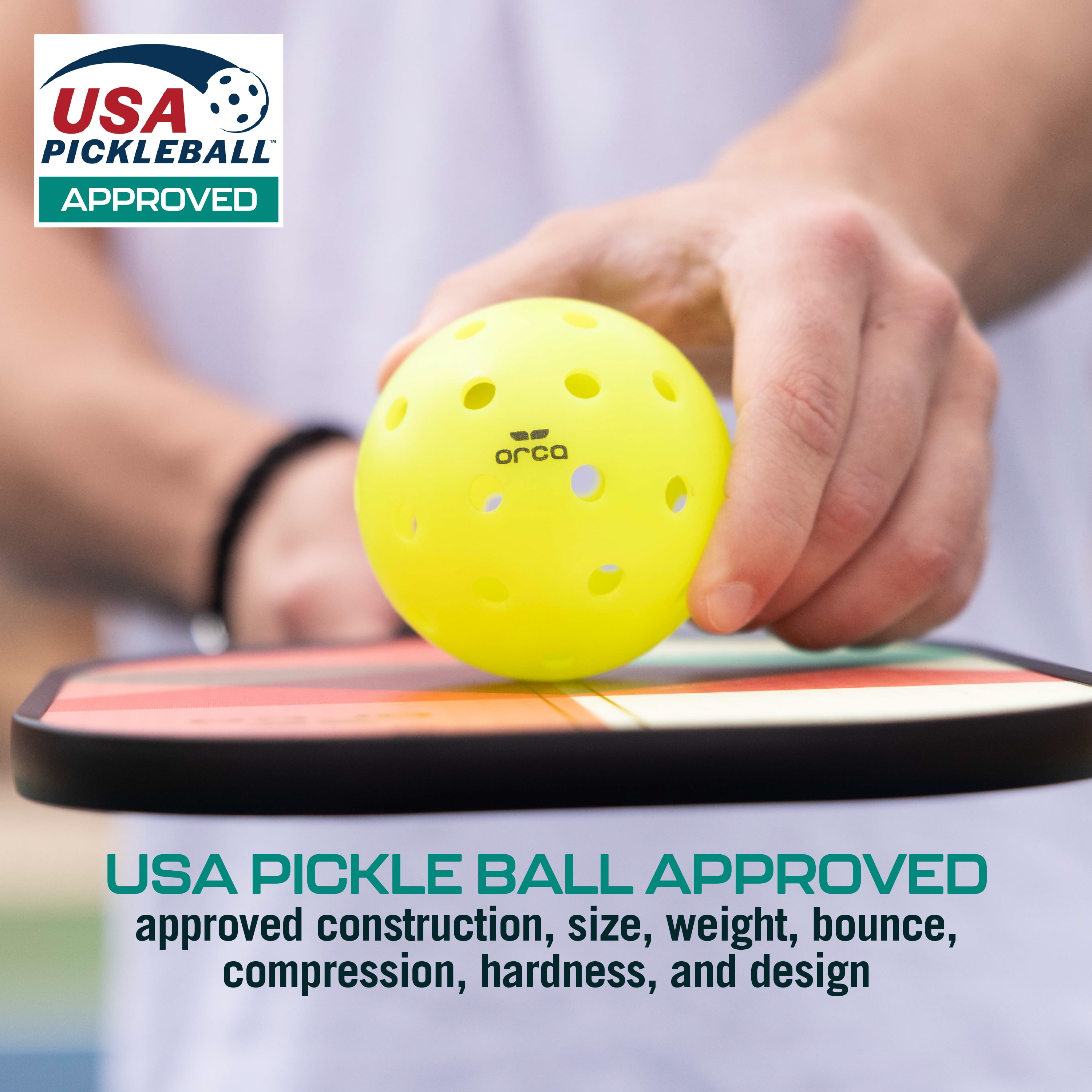Orca Pi 40 Outdoor Pickleballs (Yellow, 6 Pack) pzy17