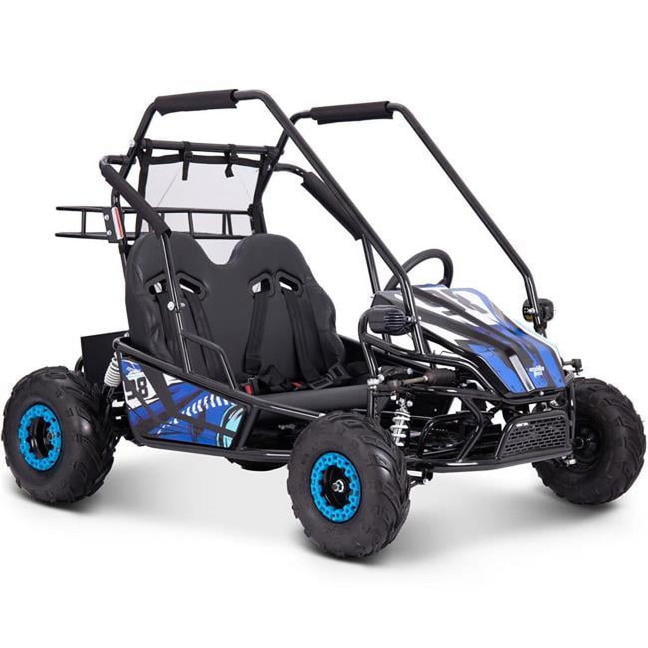 MotoTec Mud XL 60v 2000w Electric Go Kart with Full Suspension (Blue, 60v 20ah) x8chg