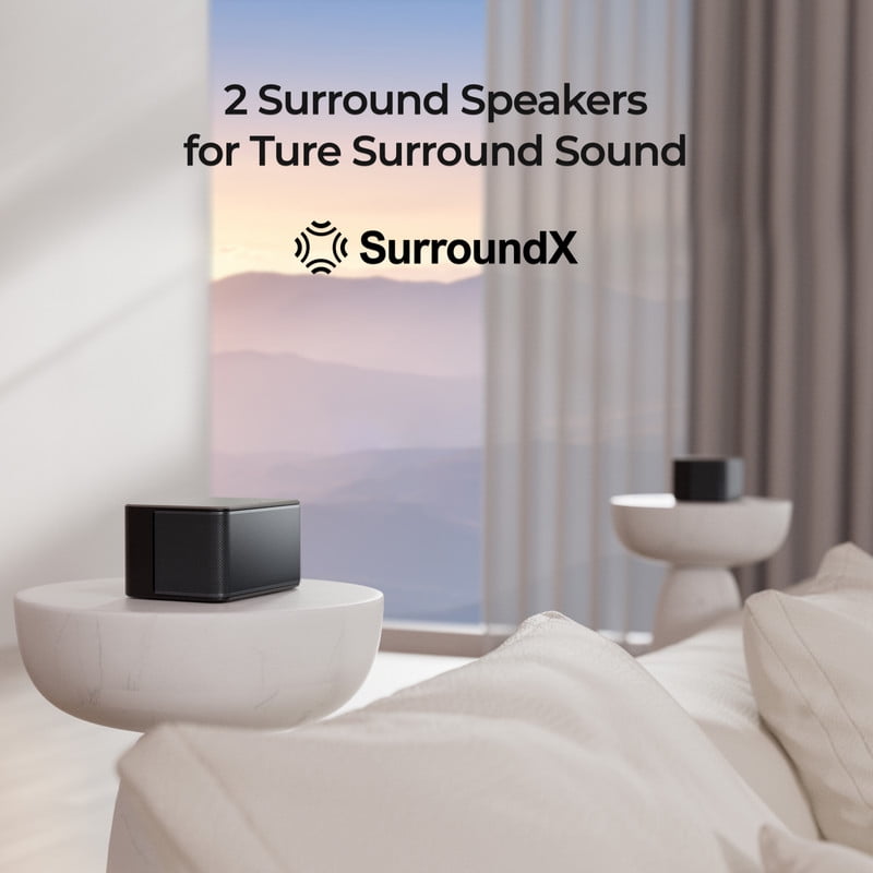 Ultimea 5.1 Dolby Atmos Sound Bar System with Wireless Subwoofer, 450W Peak Power, Surround Sound for TV (Black, 1 Pack) 3a2tj