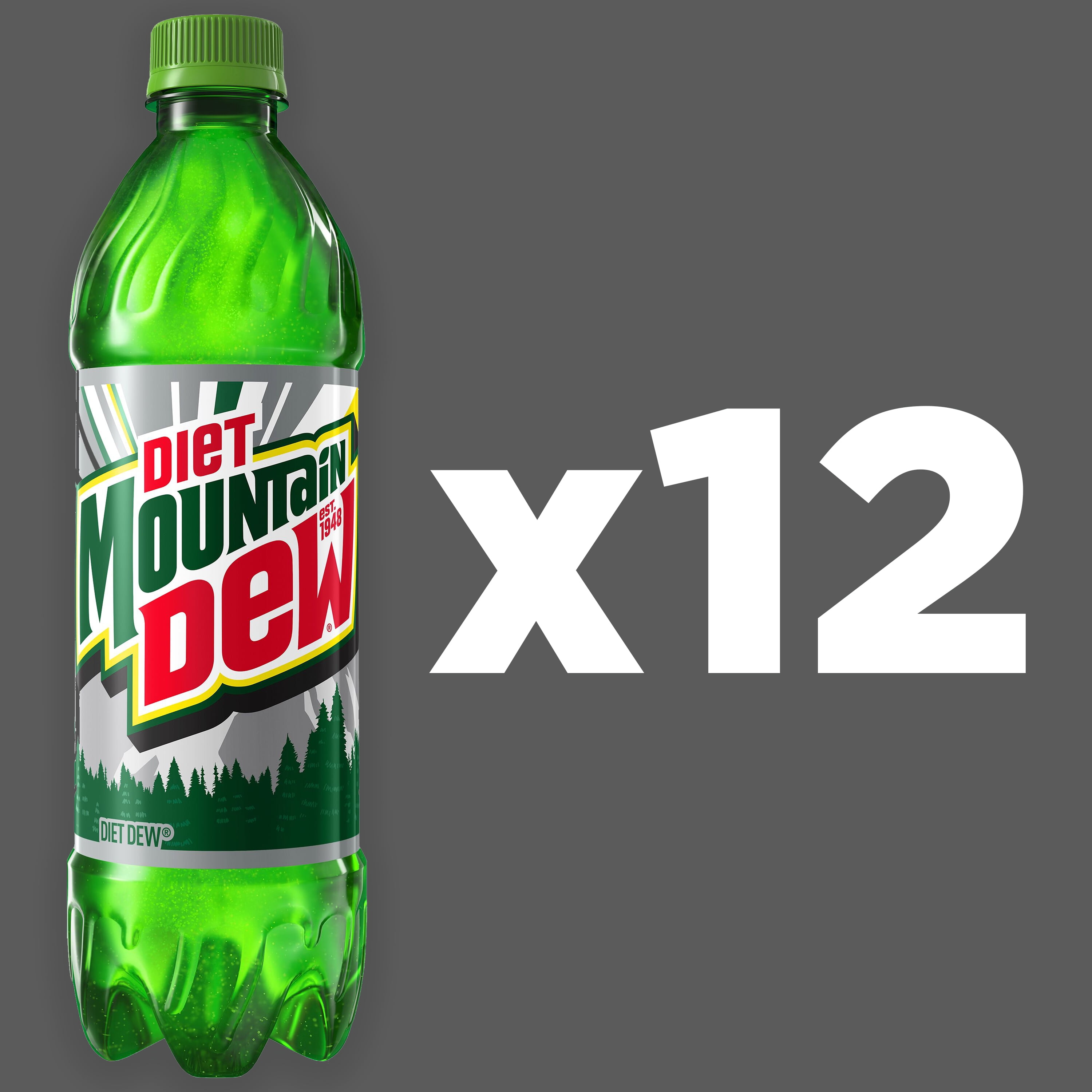 Mountain Dew Diet Soda Pop, Intense Refreshing Citrus Flavor (12 Pack, 16.9 fl oz) hn9uw