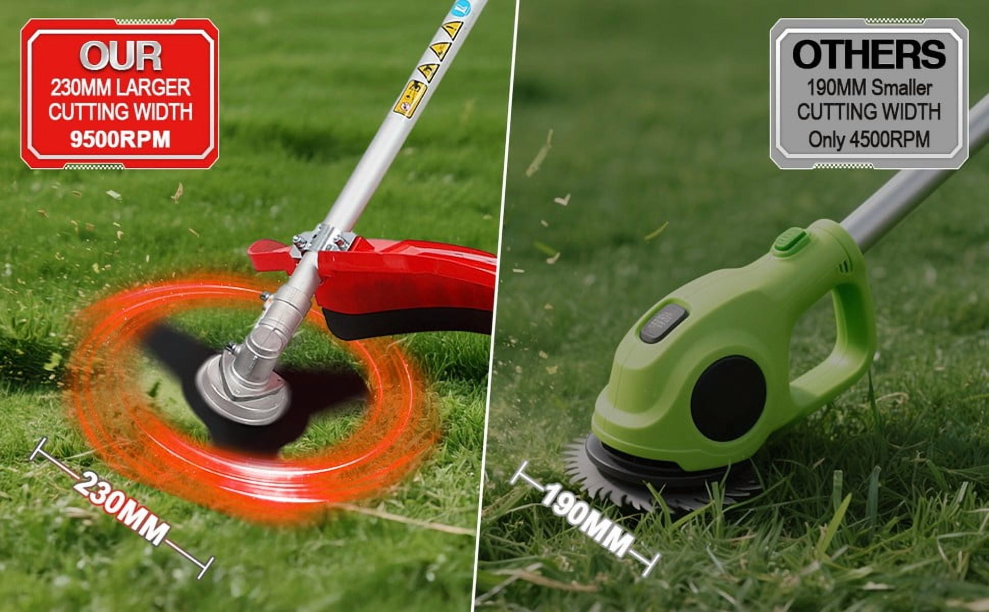 WETS 52CC 2-Cycle Gas String Trimmer, 5-in-1 Multi-Functional Brush Cutter and Hedge Trimmer (Red, 52CC Engine) pdli0