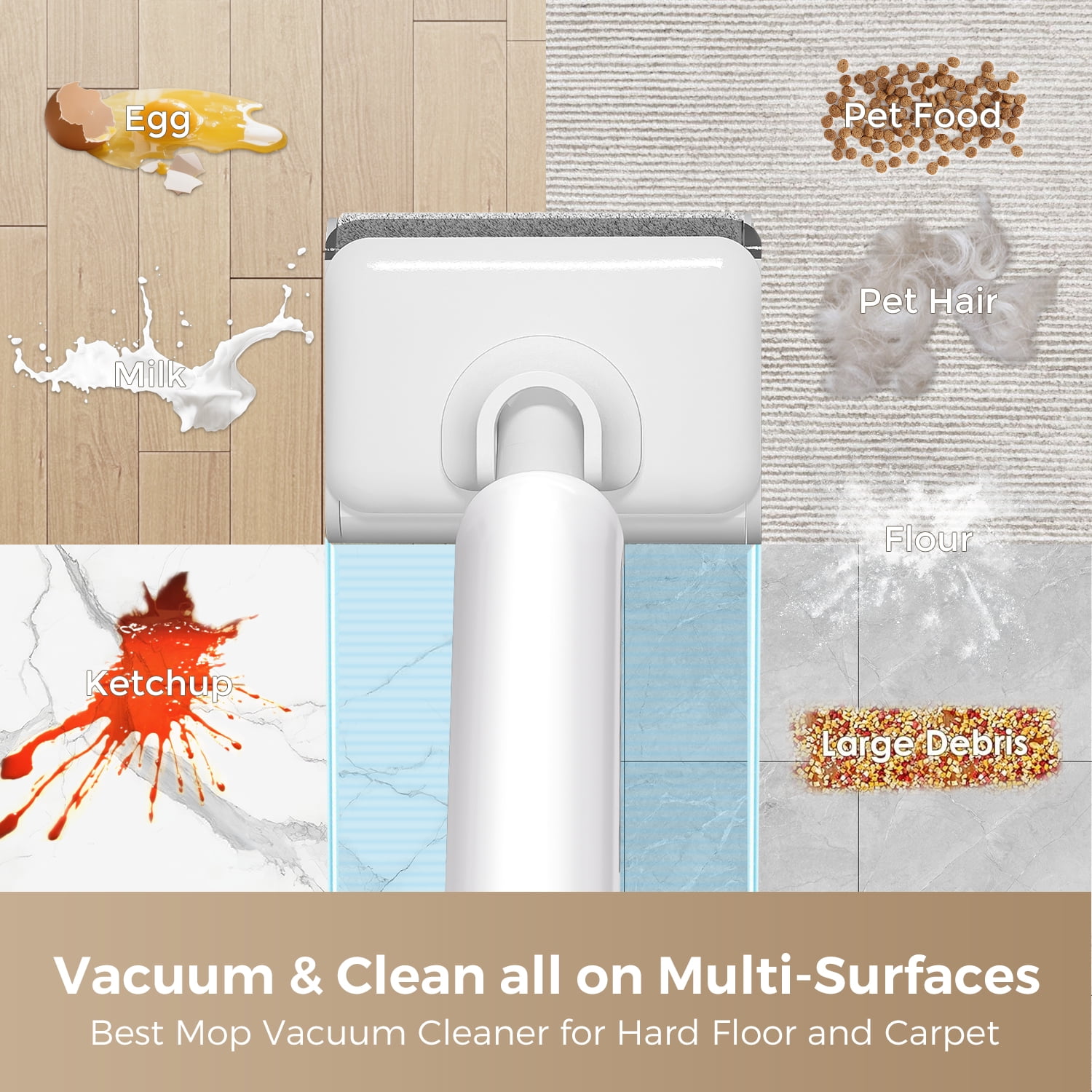 HABIUBIU Cordless Wet Dry Vacuum and Mop for Hardwood and Carpet (Self-Cleaning, 45 Min Runtime) rwdea