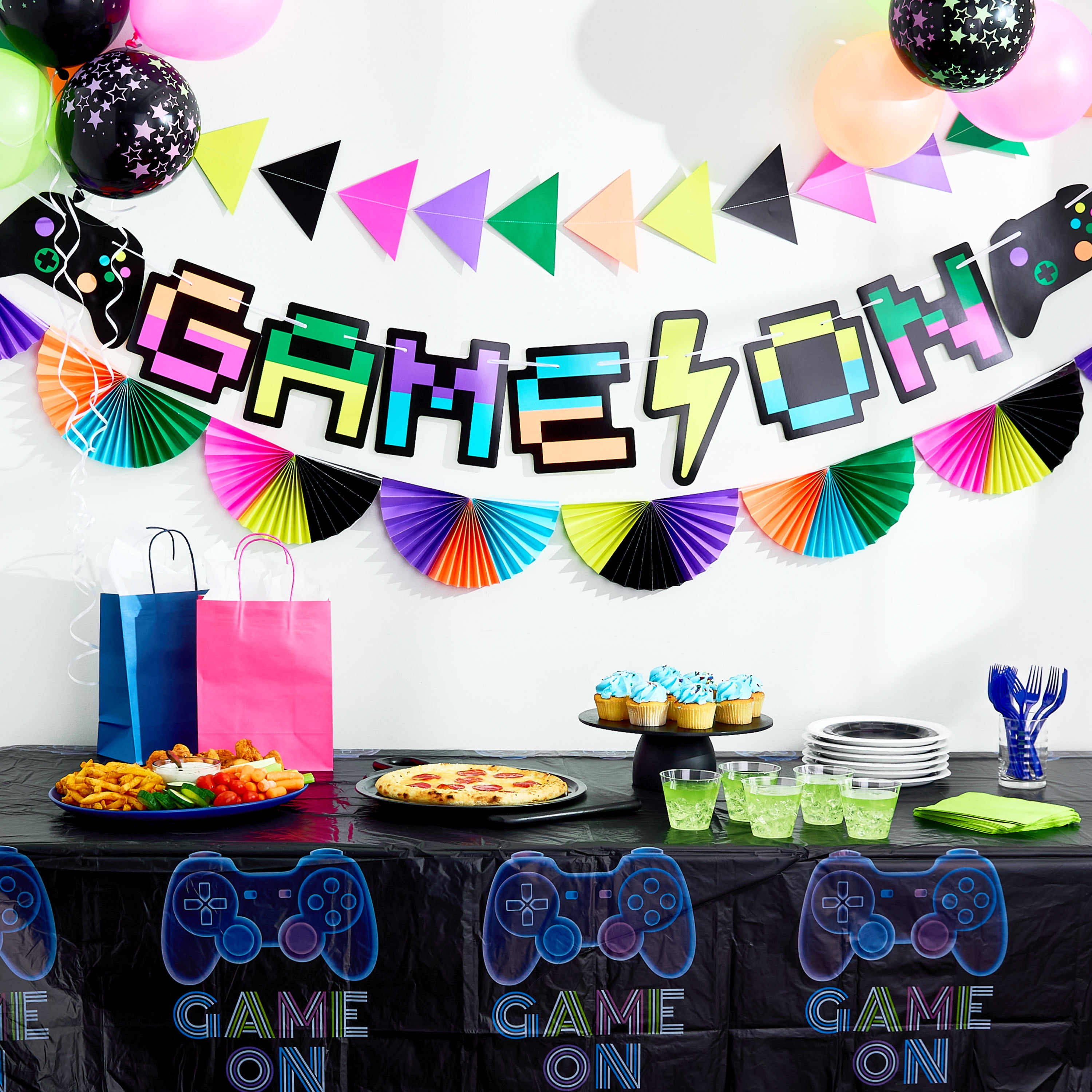 Way To Celebrate Game On Table Cover, Rectangular Party Decoration (Multicolor, 48 in x 84 in) 4xngw