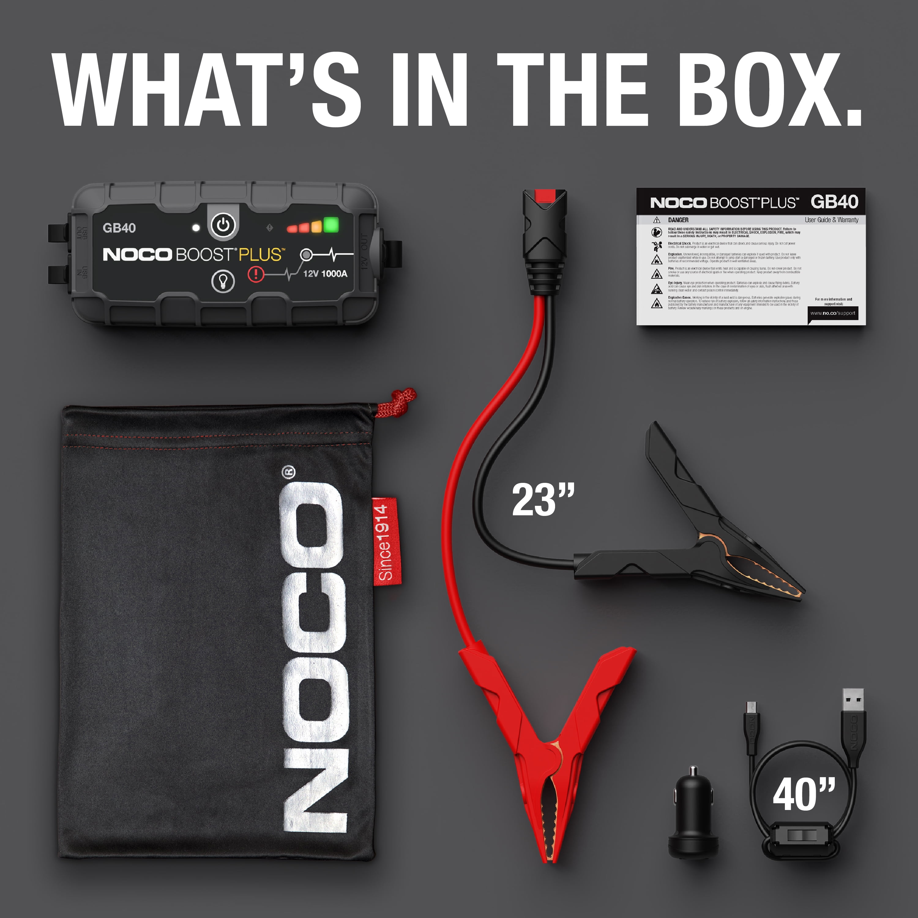 NOCO Boost GB40 1000A UltraSafe Portable Lithium Jump Starter (Black, 2.5 lb) xsco9