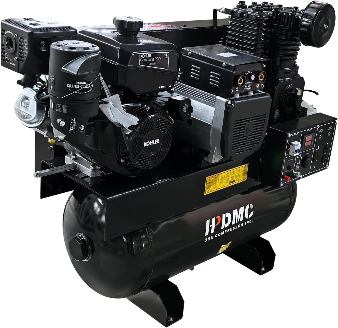 HPDMC 13HP Gas Powered Air Compressor (24CFM, 180PSI, 30 Gal Tank, Electric Start) qfbtz