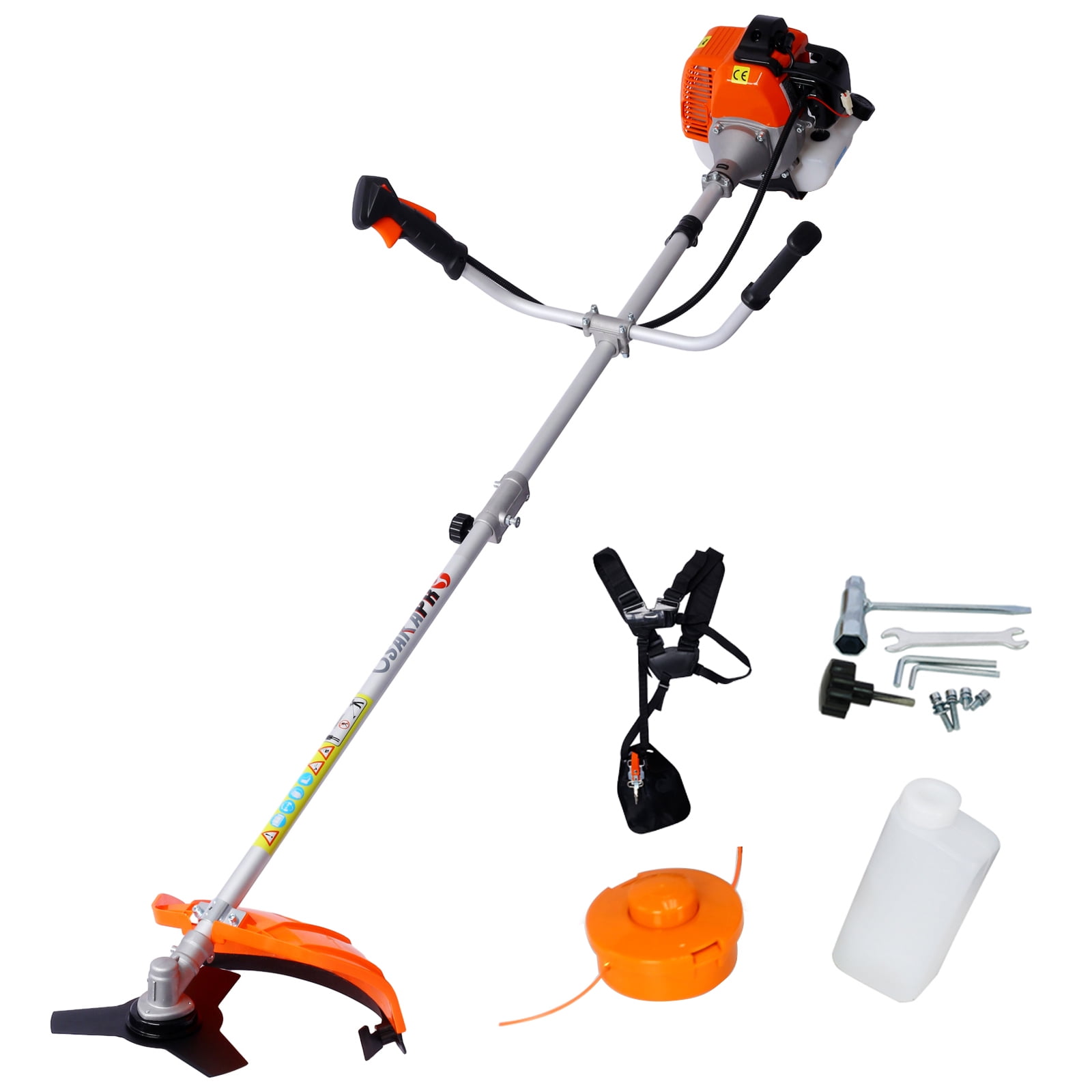 Donext 52cc Gas Weed Eater 2-in-1 String Trimmer and Brush Cutter with Shoulder Strap (Orange, 18 in) rsrp0