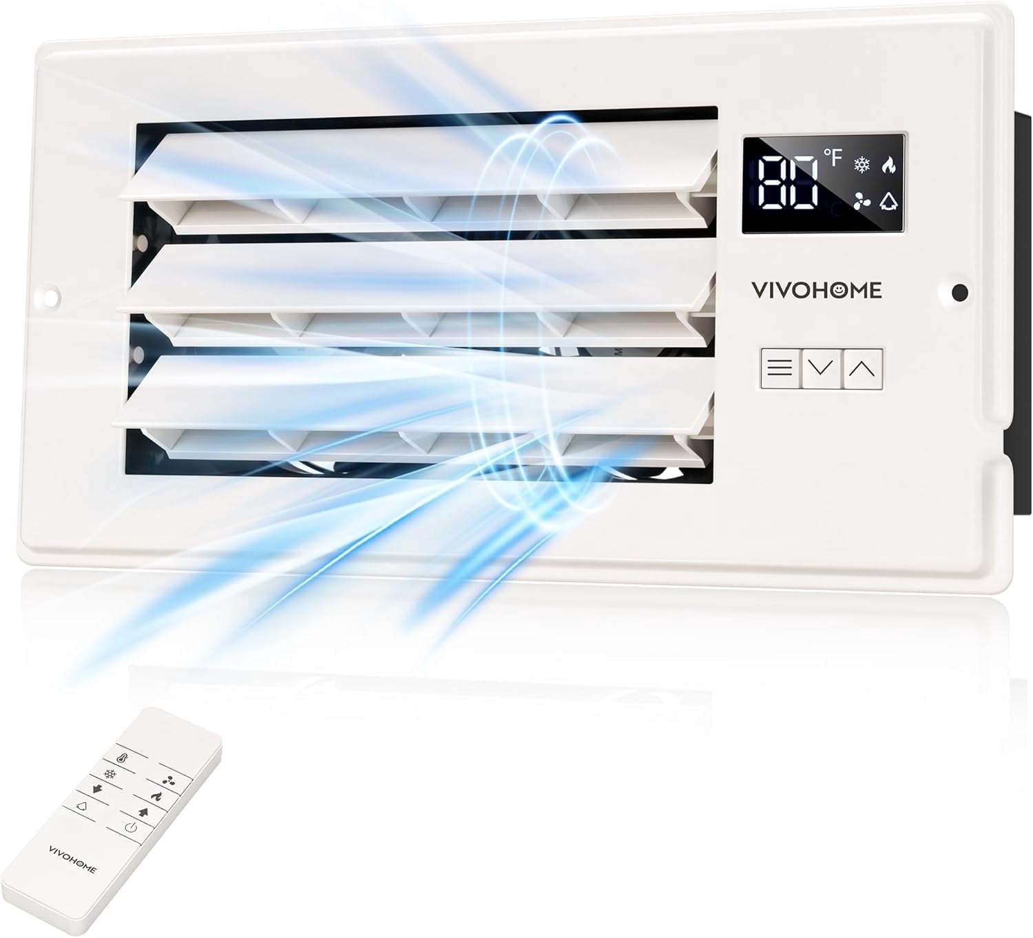 SPECSTAR Register Booster Fan with Smart Thermostat and 10-Speed Remote Control (White, 4 in x 10 in) 35drs